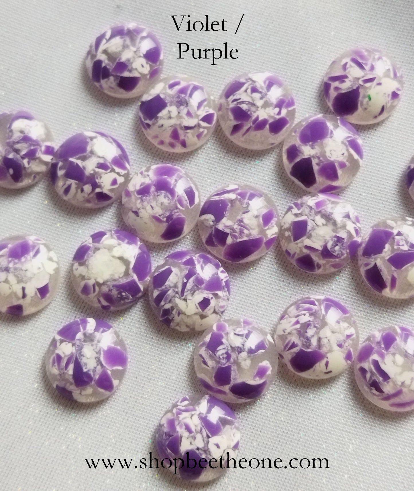 Cabochon rond demi-perle effet craquelures colorées - 12 mm - 6 coloris