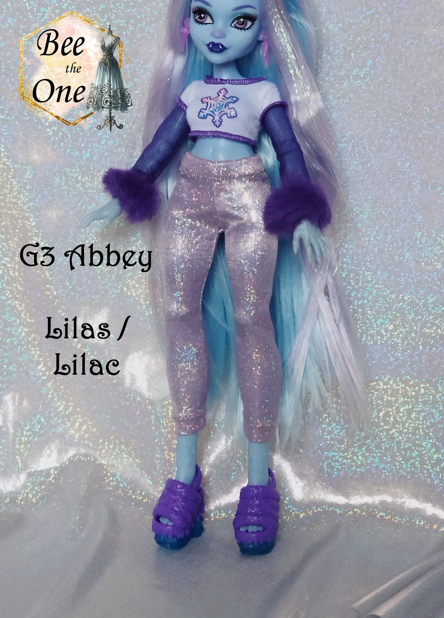 Pantalon collant leggings 7/8 imprimé holographique pour poupées Monster High - 6 tailles - 13 coloris - Collection Basics - par Bee the One