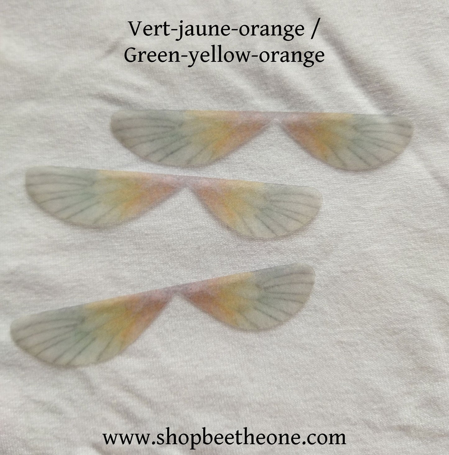 Breloque Paire d'ailes en organza petit format - 8 x 2 cm - 4 coloris