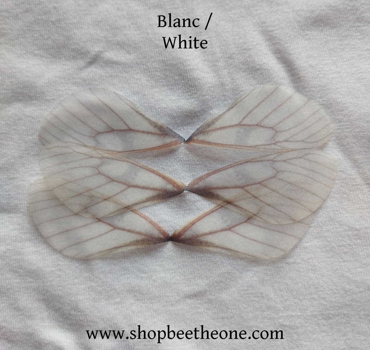 Breloque Paire d'ailes en organza format large - 8 x 2,5 cm - 3 coloris