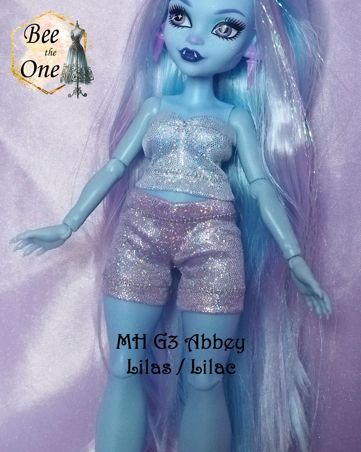 Mini Short imprimé holographique pour poupées Monster High - 4 tailles - 7 coloris - Collection Basics - par Bee the One