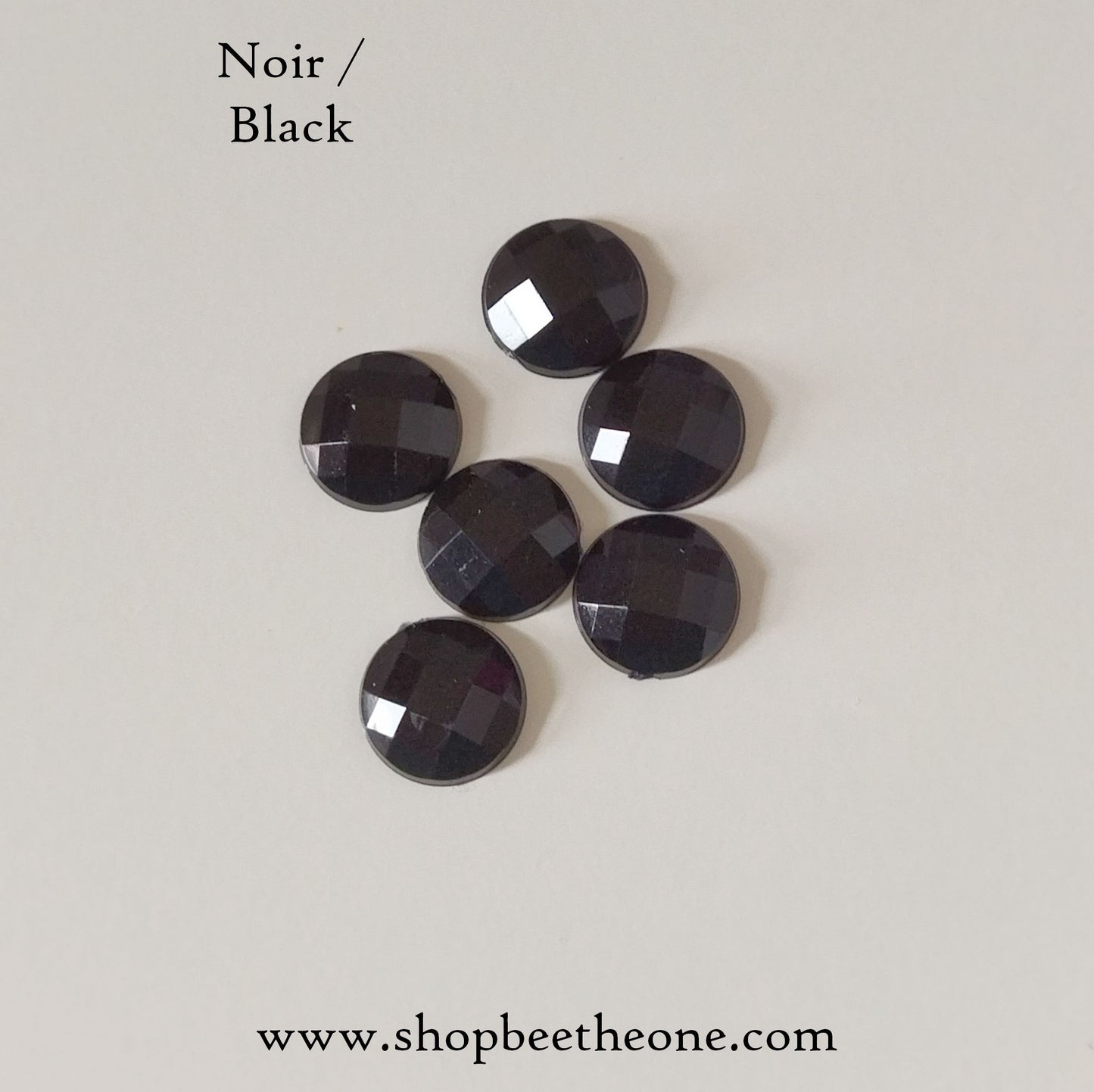 Cabochon strass demi-perle rond à facettes - 10 mm - 15 coloris