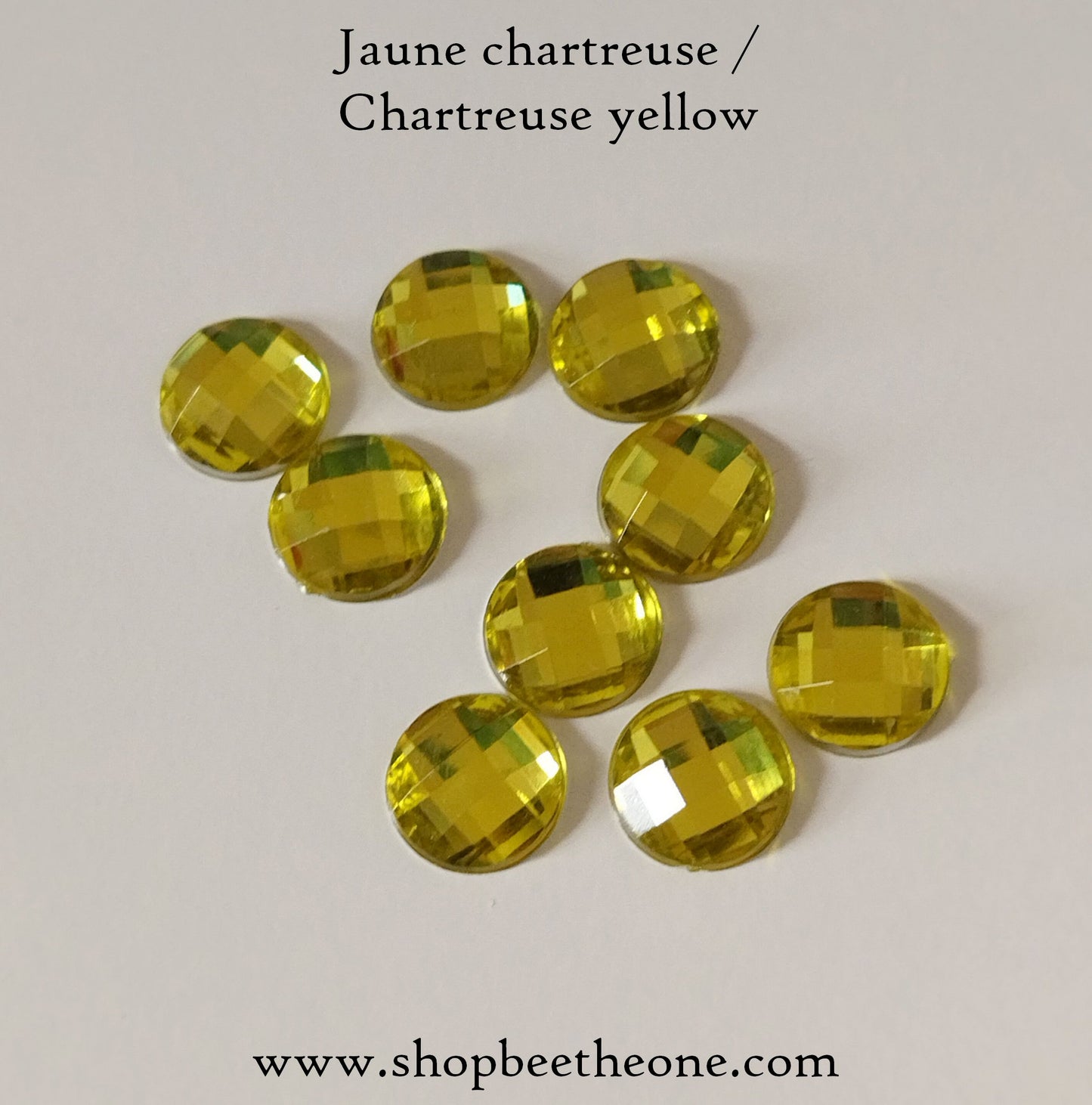 Cabochon strass demi-perle rond à facettes - 10 mm - 15 coloris