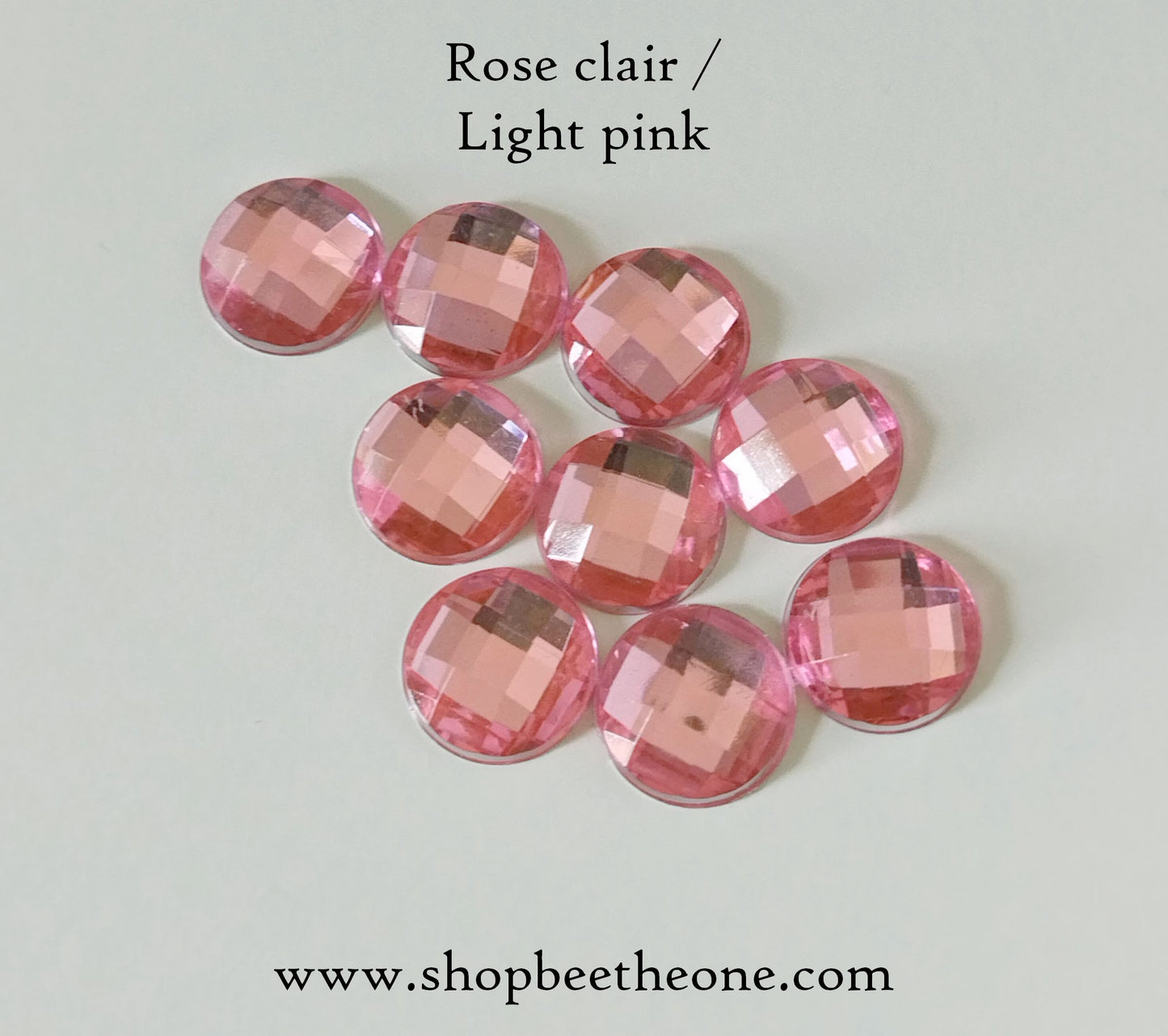 Cabochon strass demi-perle rond à facettes - 10 mm - 15 coloris