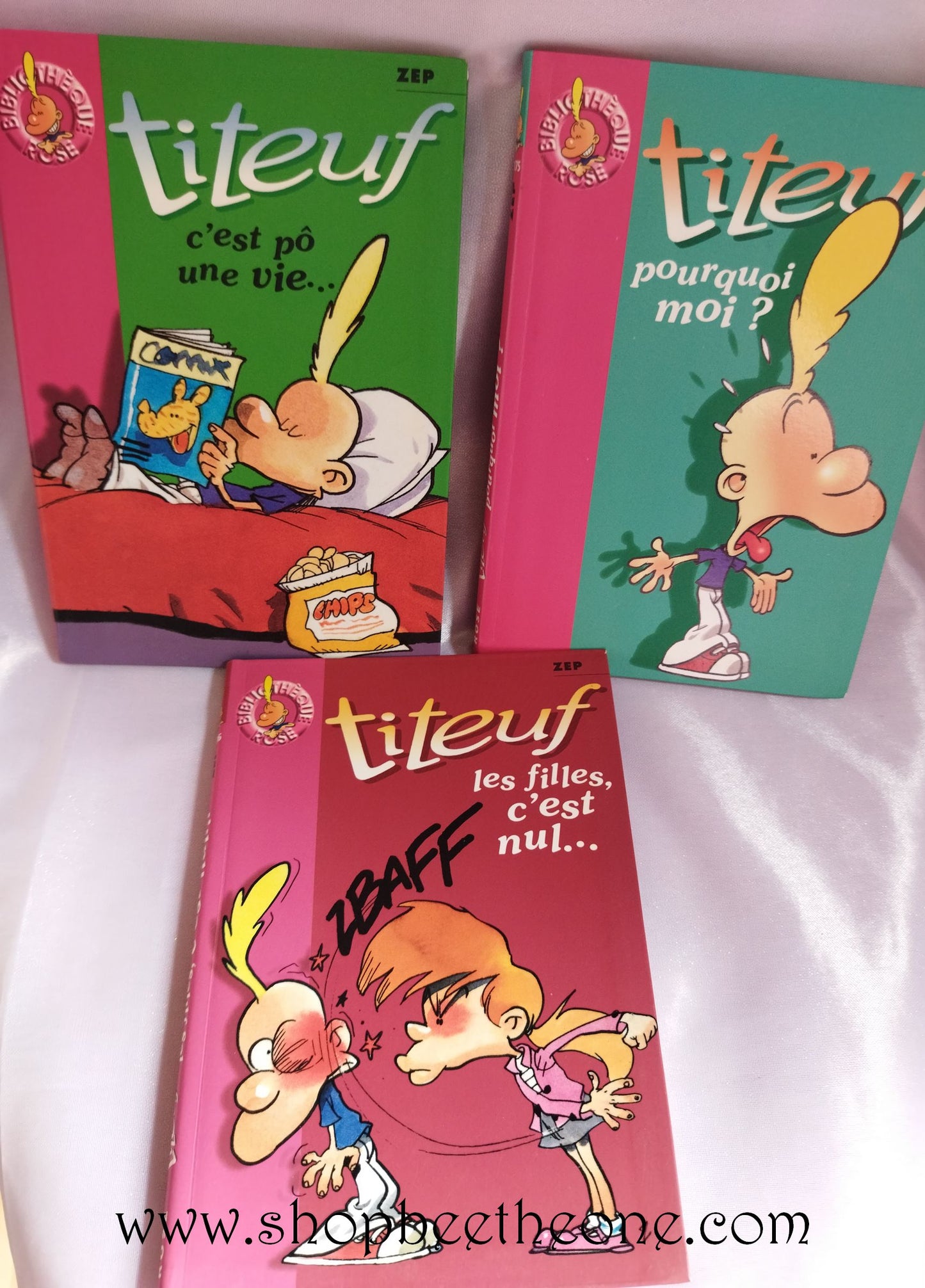 Lot de 3 Livres d'histoires "Titeuf" collection Bibliothèque rose