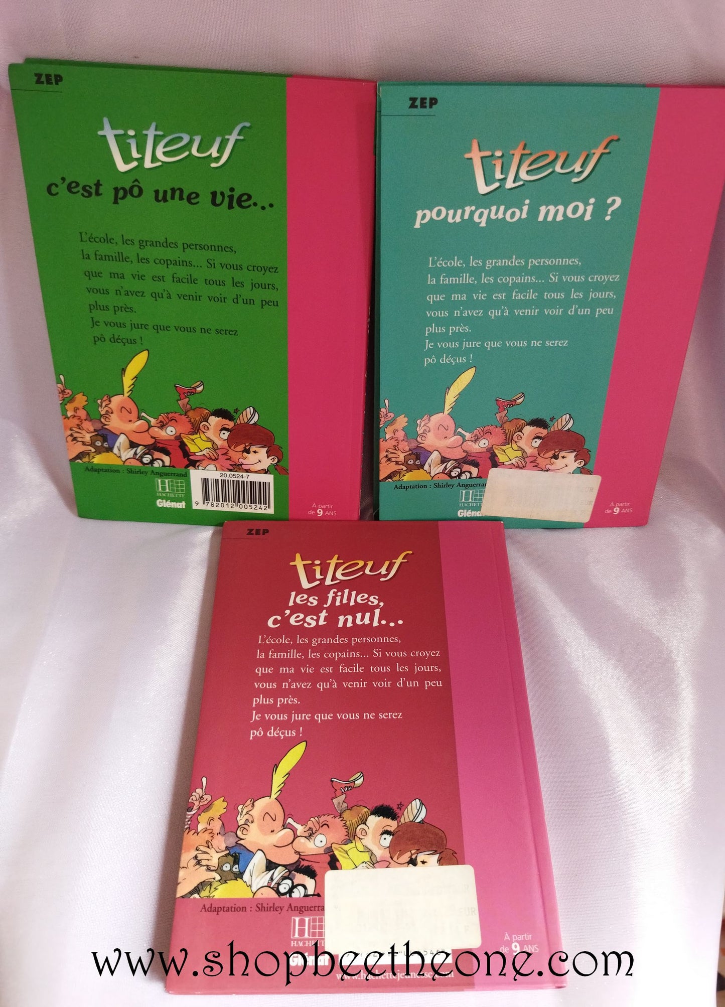 Lot de 3 Livres d'histoires "Titeuf" collection Bibliothèque rose