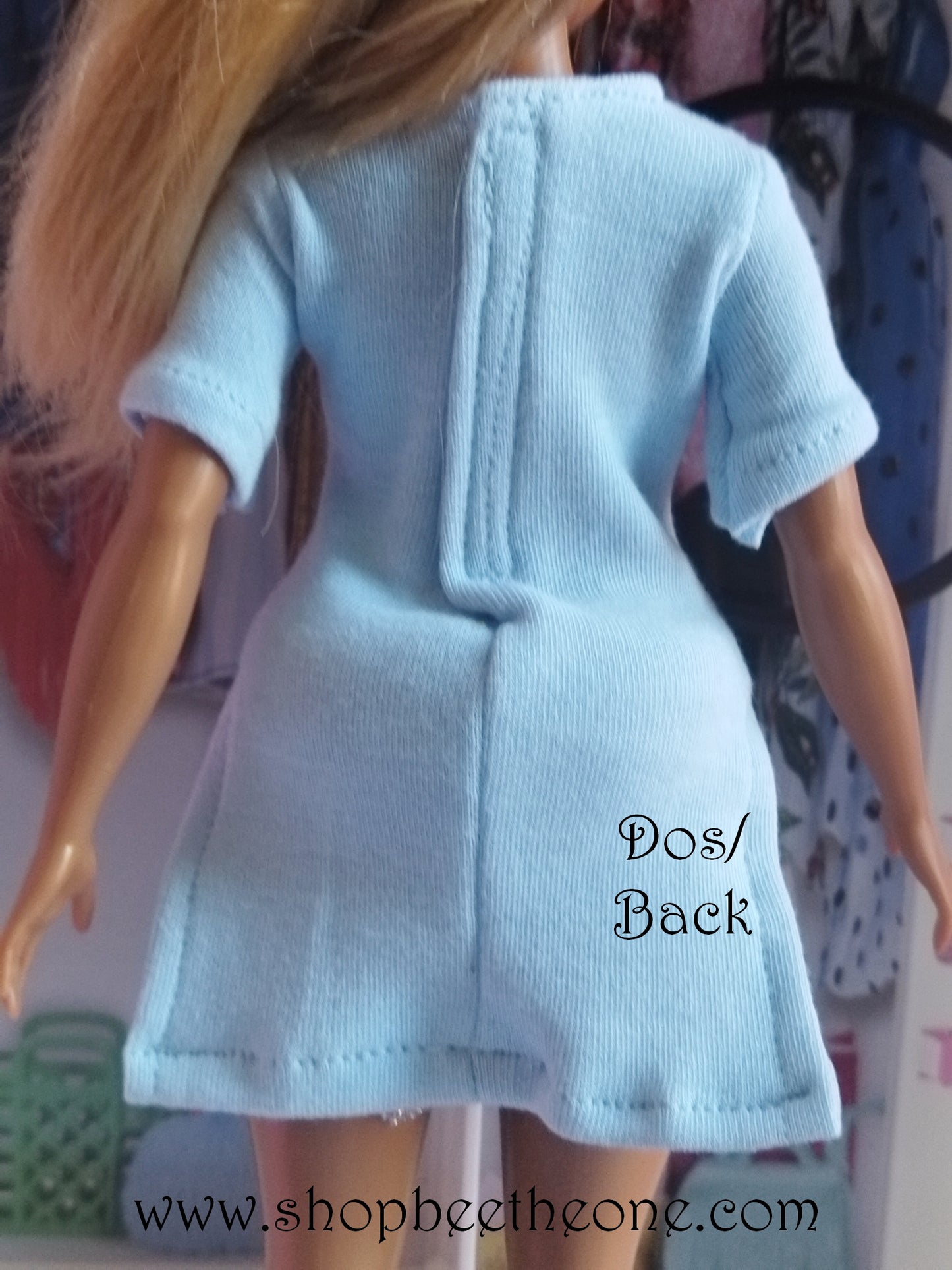 Tunique longue fendue à manches courtes pour poupées Barbie - 2 couleurs - 4 tailles - Collection Glitter Party - par Bee the One
