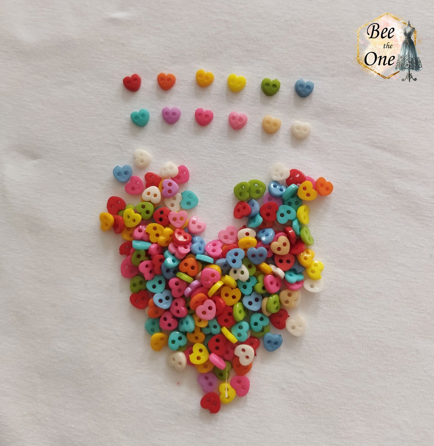 Mini Bouton Coeur en plastique - 6 mm - 12 coloris disponibles