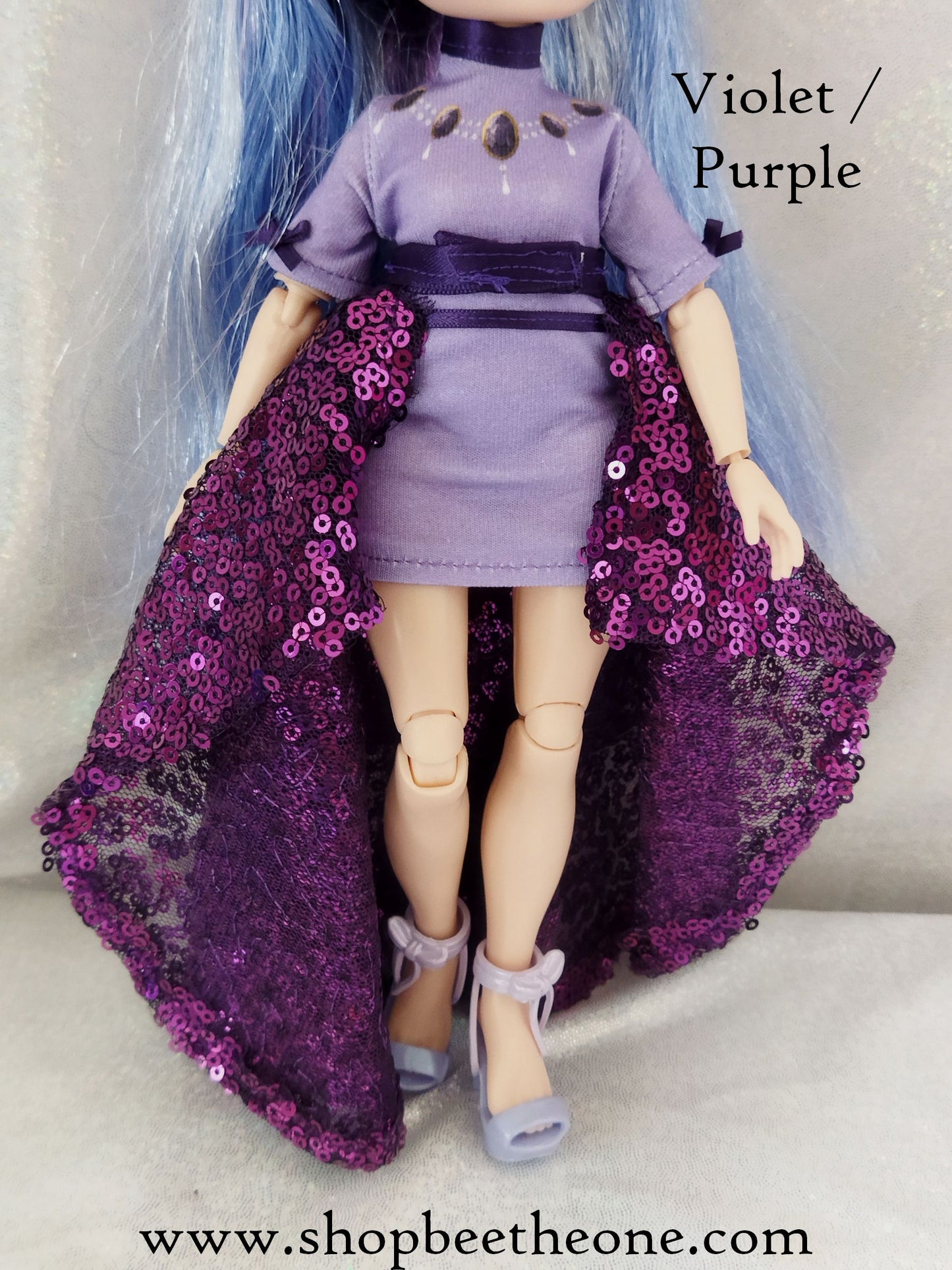 Fashion pack Robe à imprimé collier + Jupon amovible + Bandeau de cheveux pour poupées Rainbow High - 2 coloris - Collection Glitter Party - par Bee the one