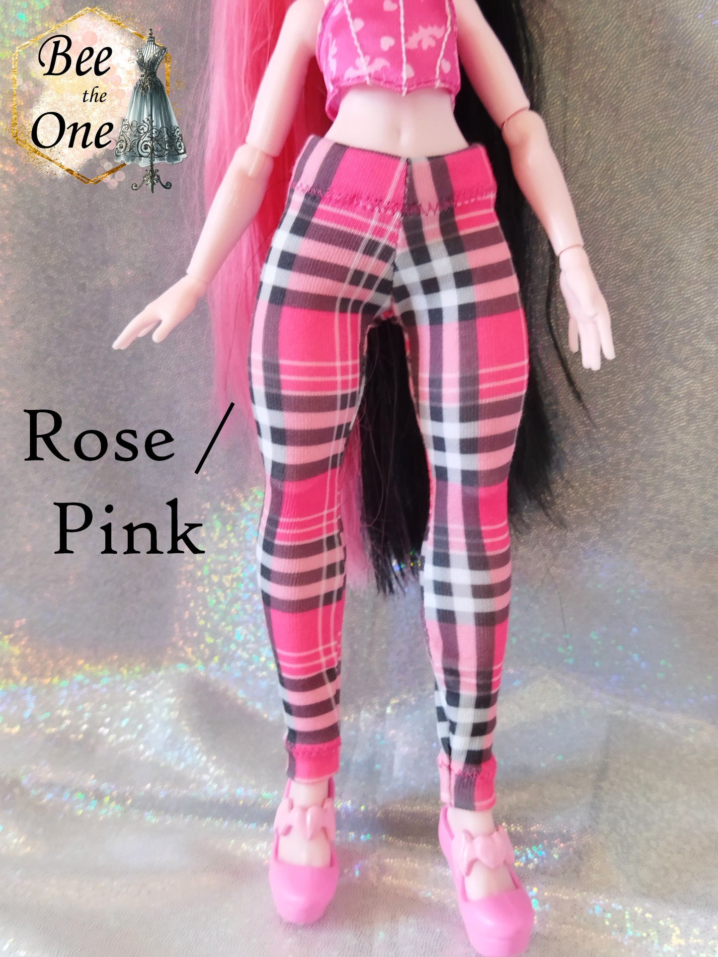 Pantalon collant leggings motif tartan pour poupées Monster High G3 - 3 coloris - 3 tailles - Collection Basics - par Bee the One