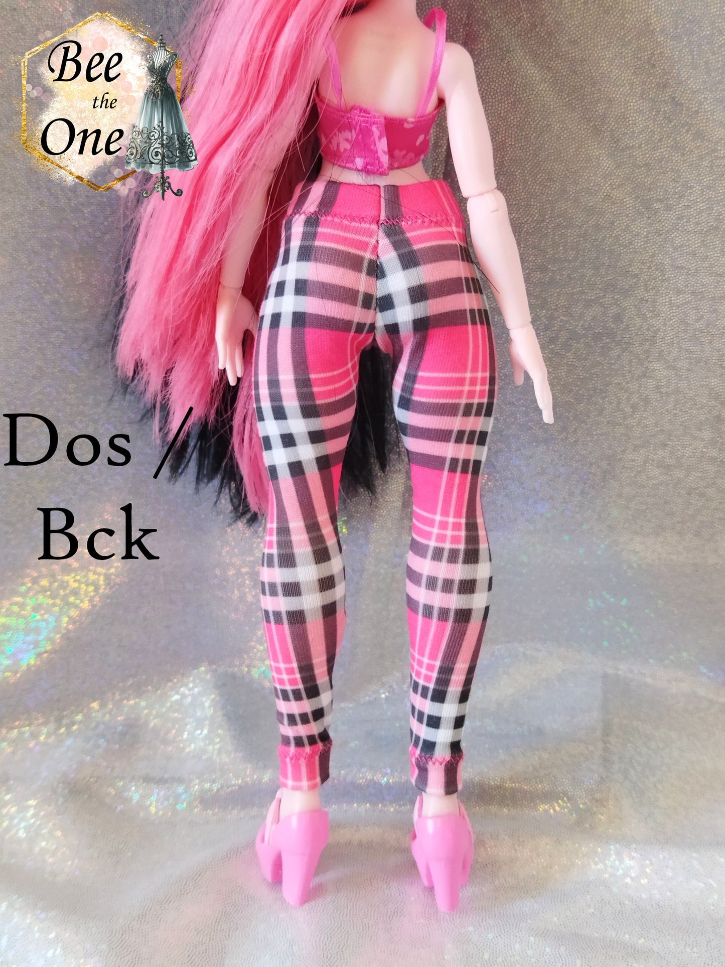 Pantalon collant leggings motif tartan pour poupées Monster High G3 - 3 coloris - 3 tailles - Collection Basics - par Bee the One