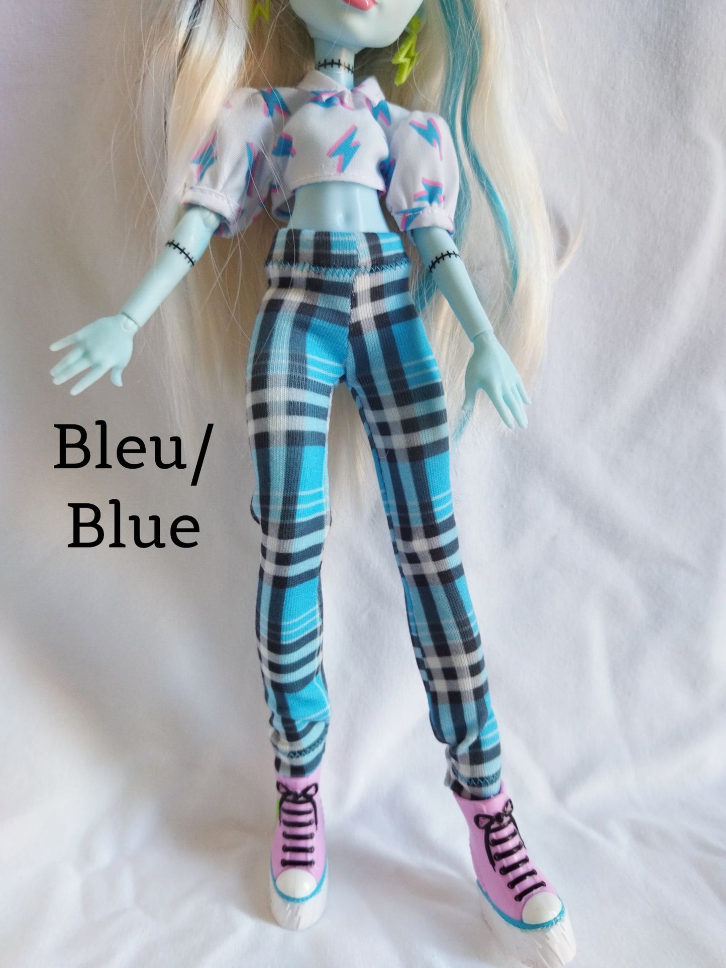 Pantalon collant leggings motif tartan pour poupées Monster High G3 - 3 coloris - 3 tailles - Collection Basics - par Bee the One