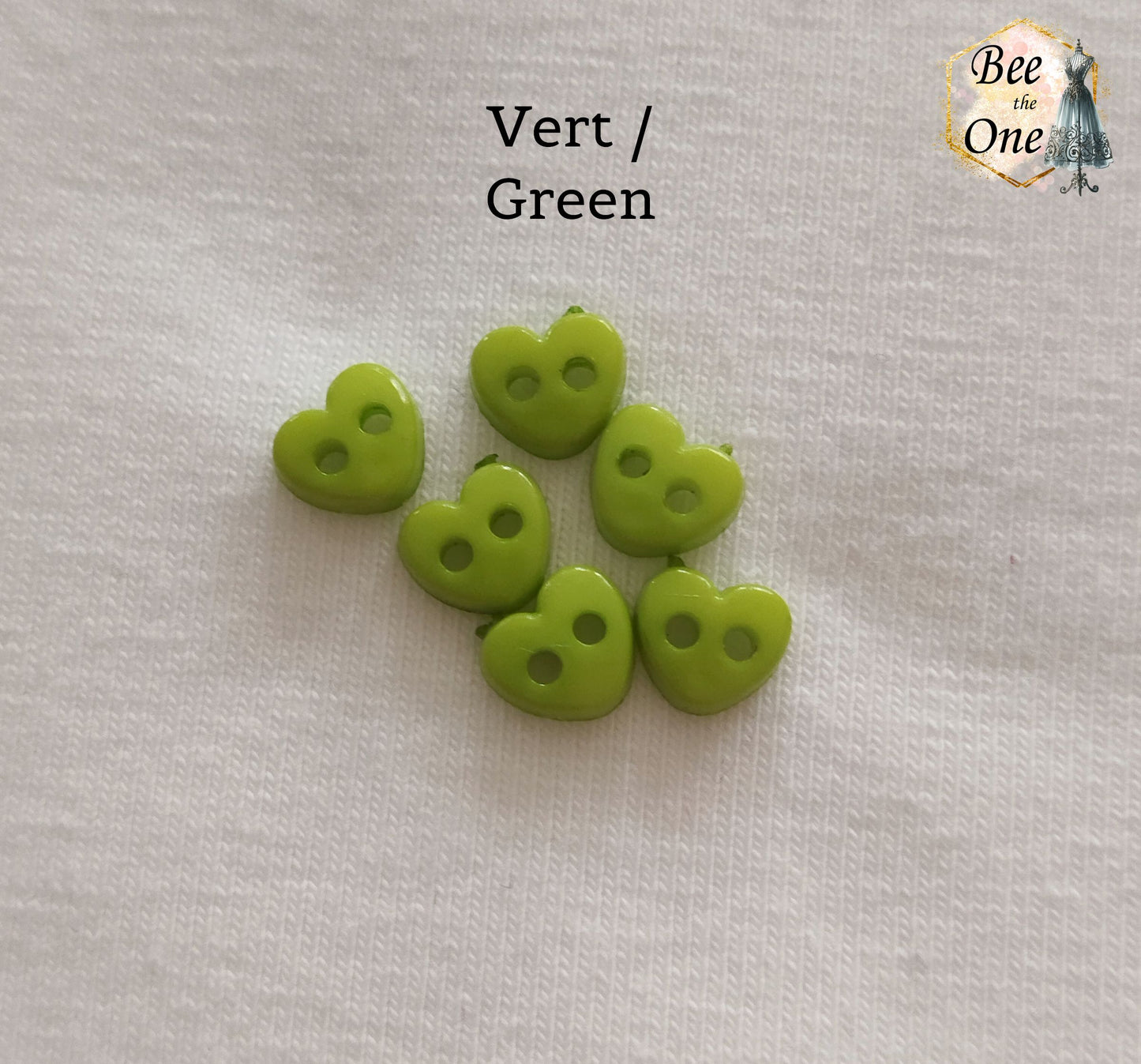 Mini Bouton Coeur en plastique - 6 mm - 12 coloris disponibles