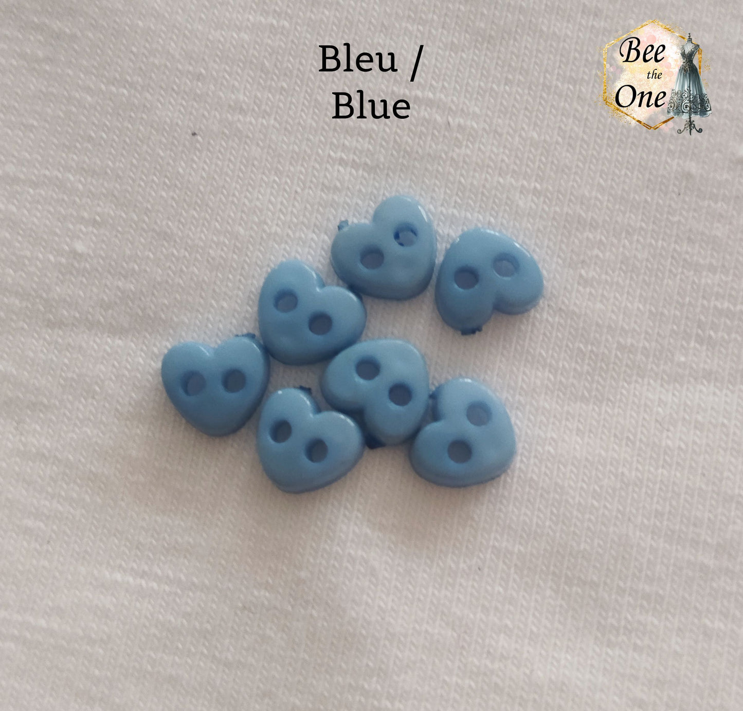 Mini Bouton Coeur en plastique - 6 mm - 12 coloris disponibles