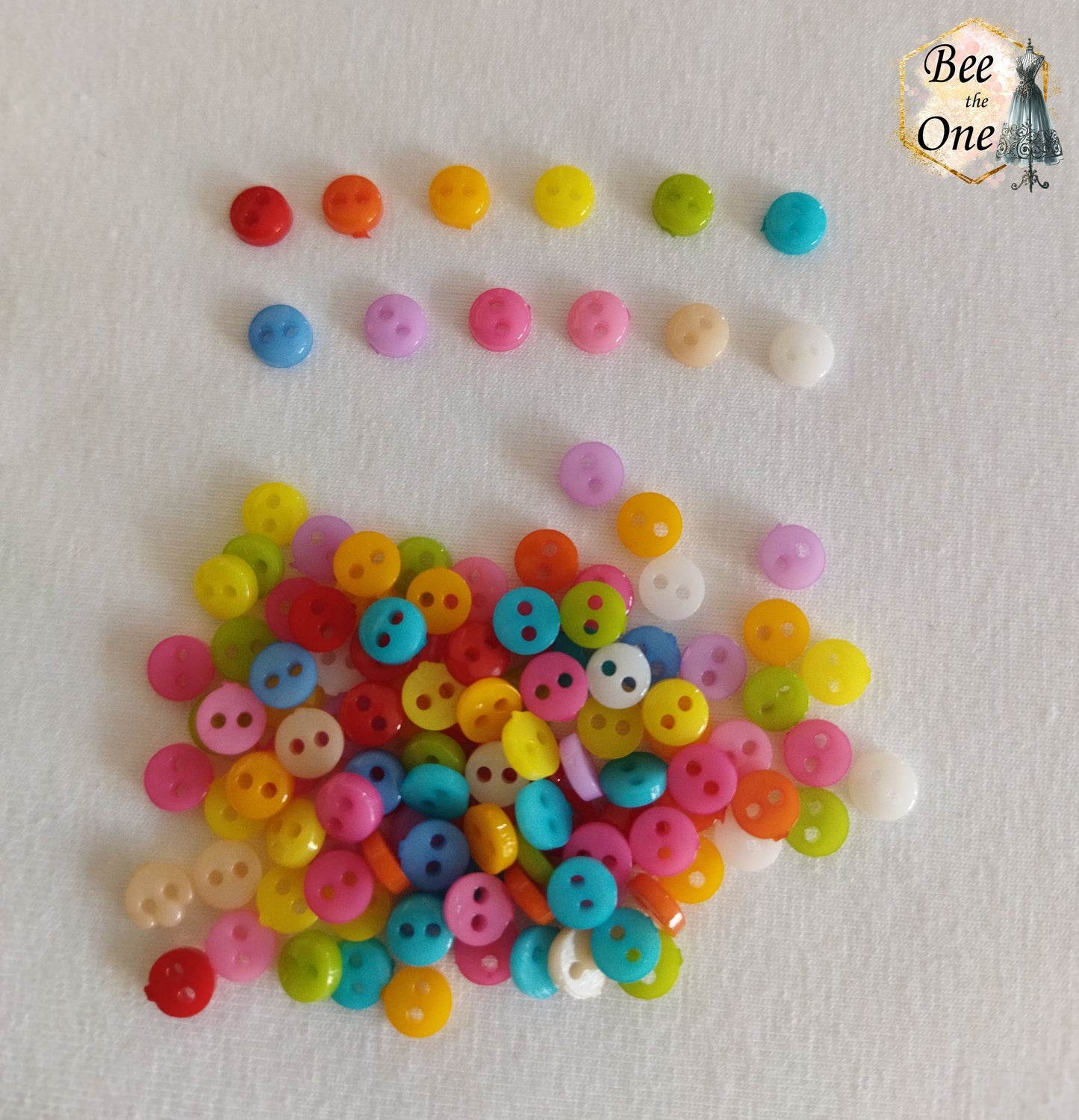 Mini Bouton Rond en plastique - 6 mm - 12 coloris disponibles