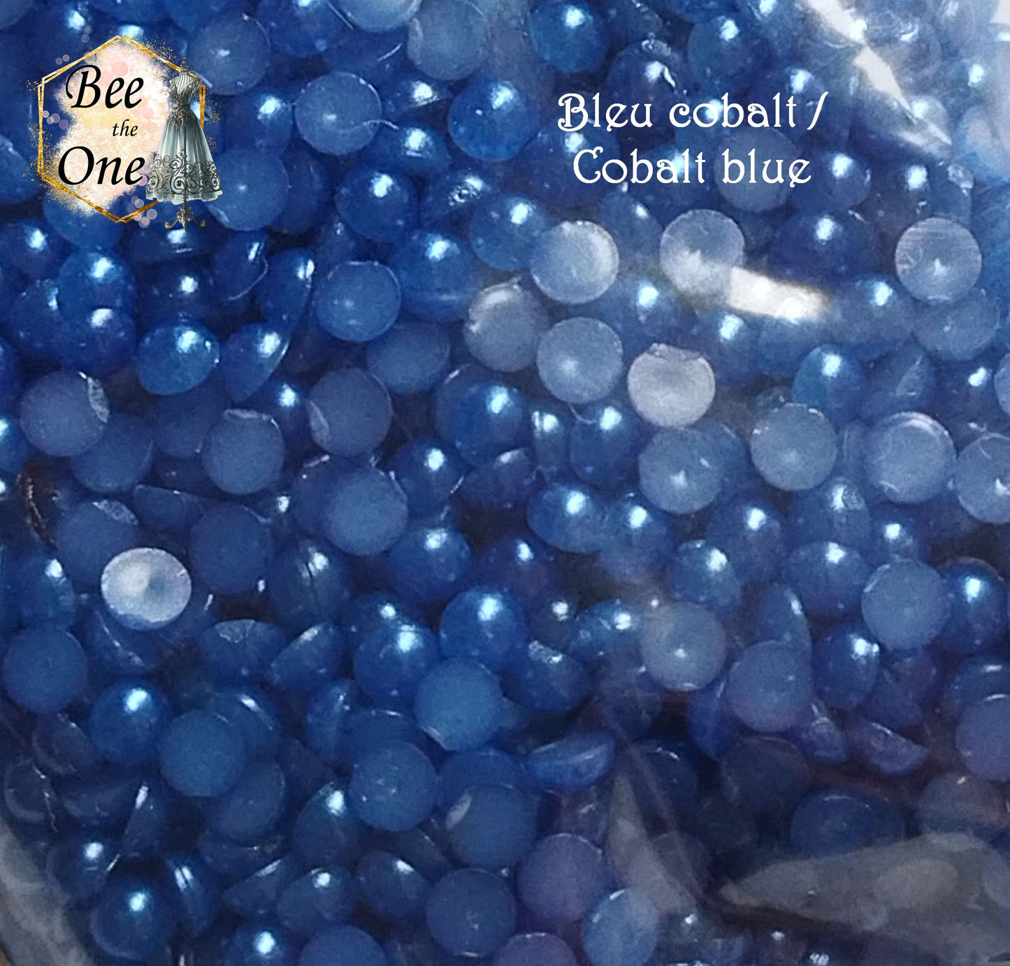 Lot de 1 g (+/- 400 pièces) Cabochons strass demi-perle rond - 2 mm - 5 coloris