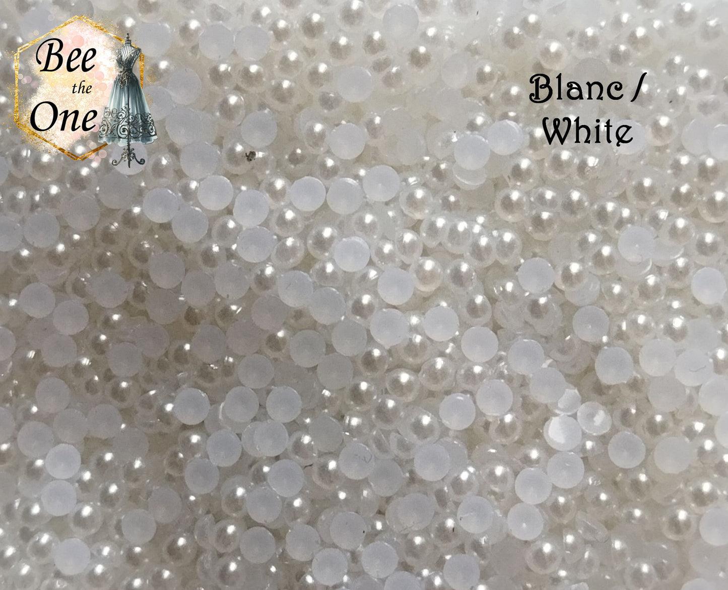 Lot de 1 g (+/- 400 pièces) Cabochons strass demi-perle rond - 2 mm - 5 coloris