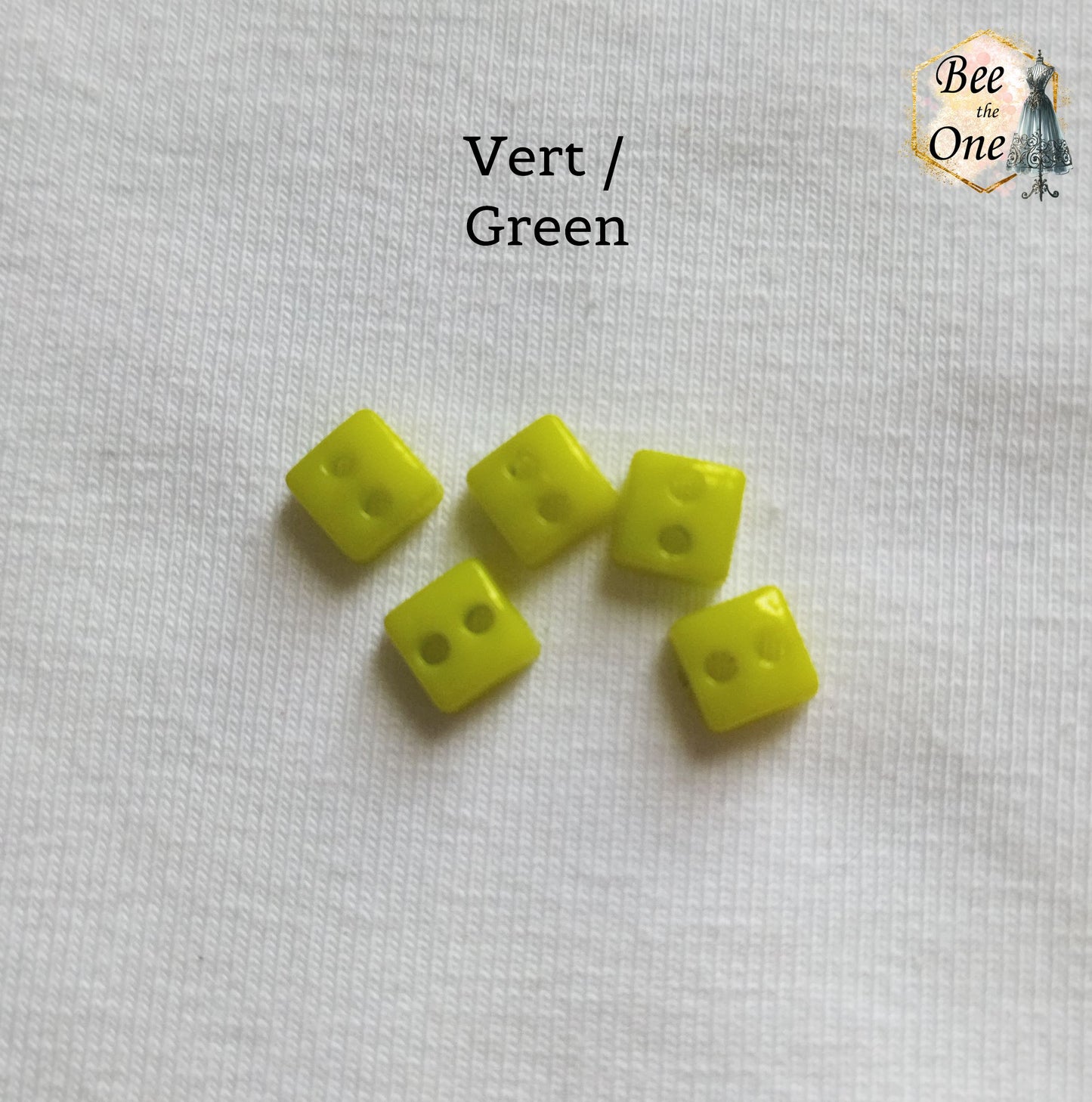Mini Bouton Carré en plastique - 5 mm - 12 coloris disponibles