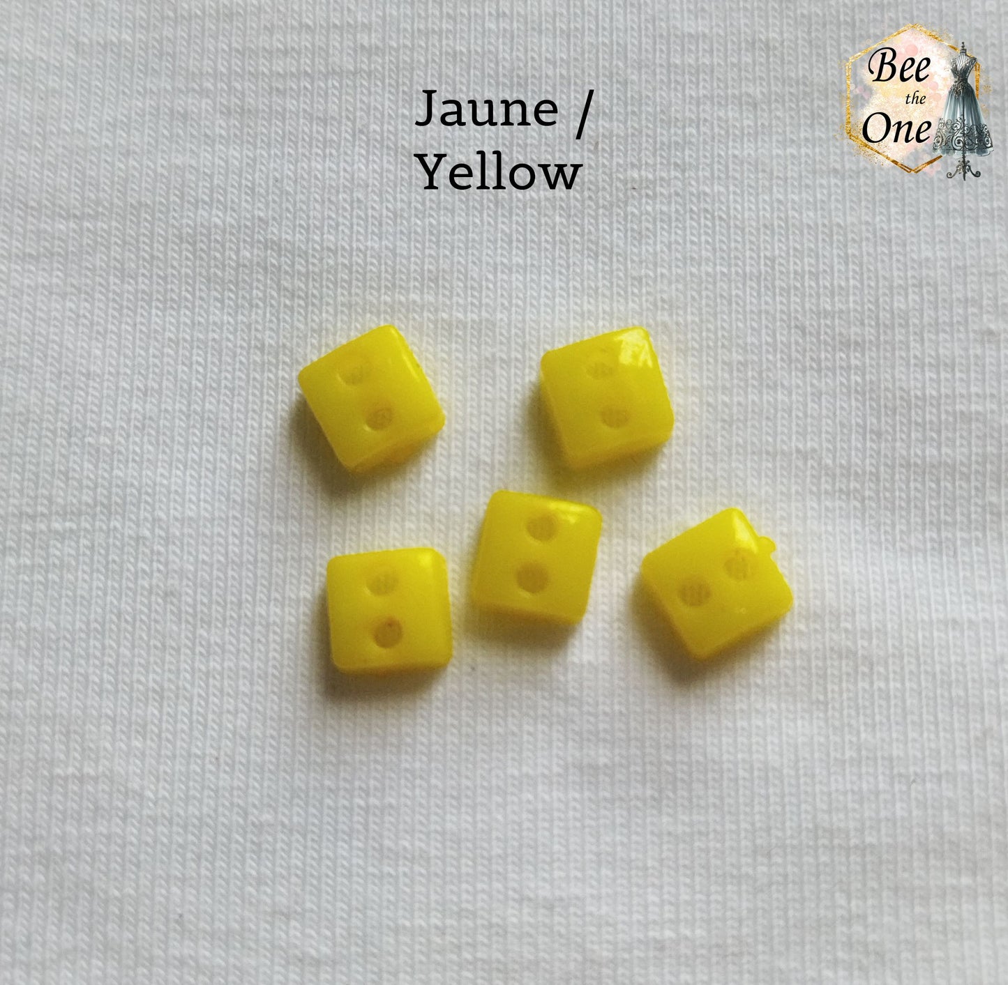 Mini Bouton Carré en plastique - 5 mm - 12 coloris disponibles