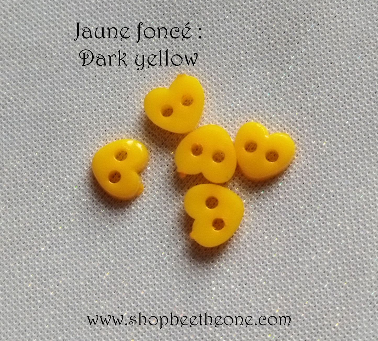 Mini Bouton Coeur en plastique - 6 mm - 12 coloris disponibles