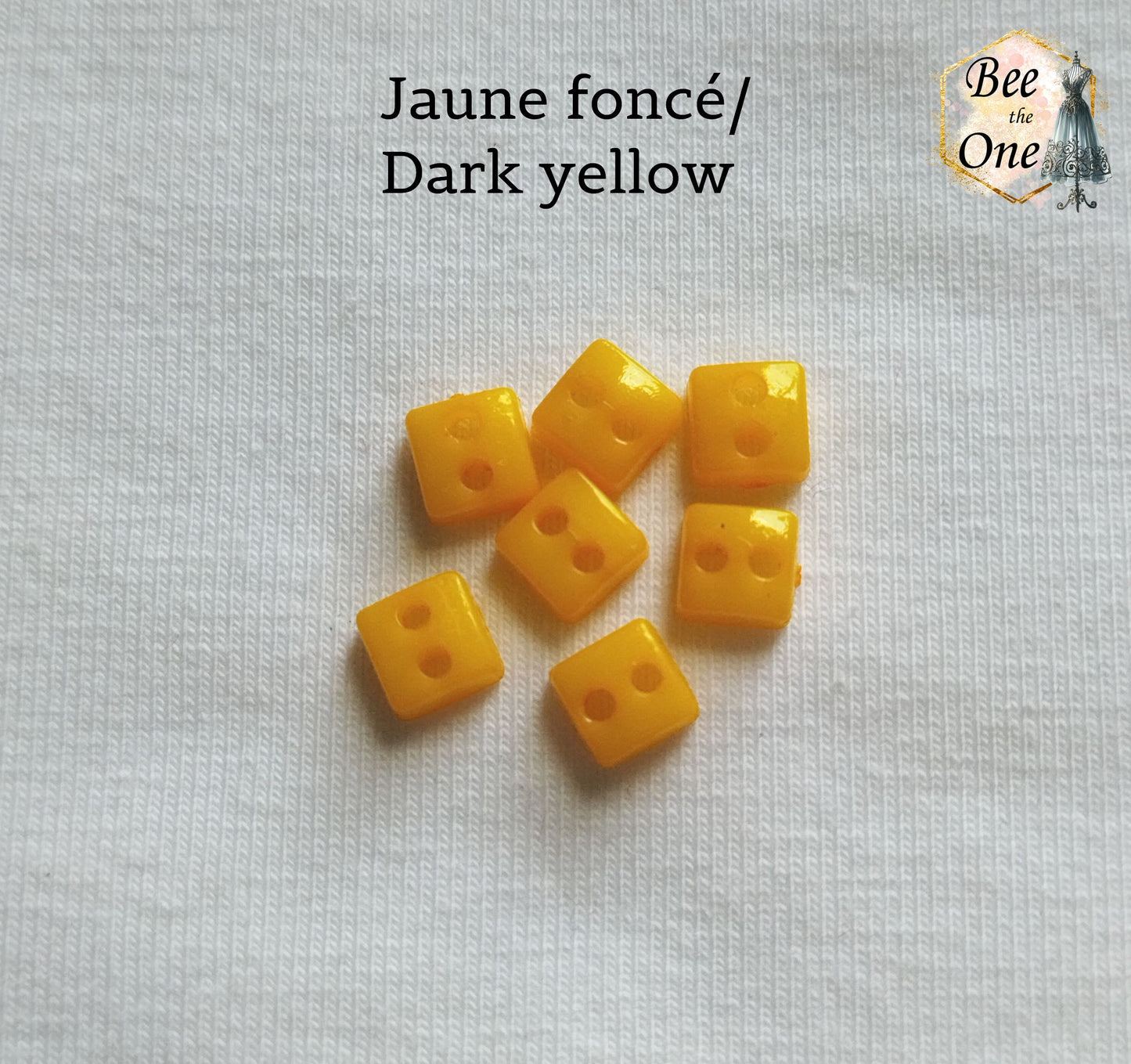 Mini Bouton Carré en plastique - 5 mm - 12 coloris disponibles