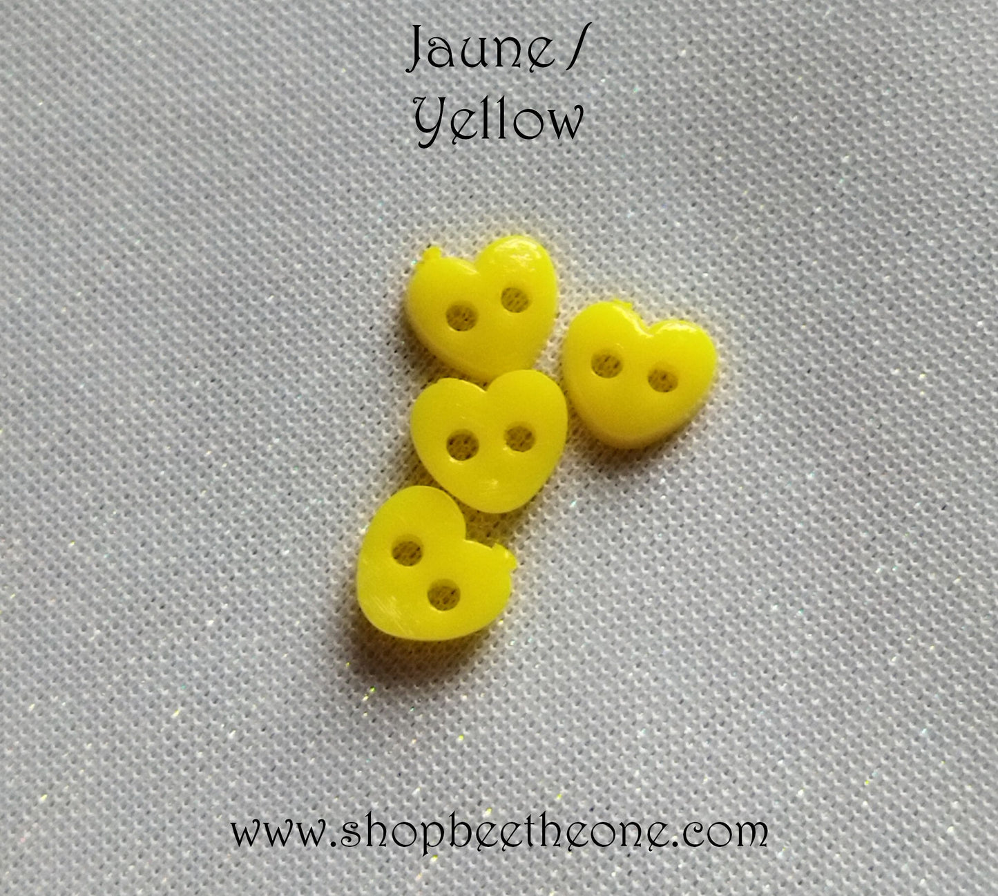 Mini Bouton Coeur en plastique - 6 mm - 12 coloris disponibles
