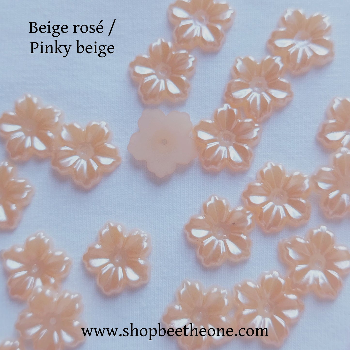 Perle intercalaire rondelle Fleur nacrée - 12 mm - 11 coloris