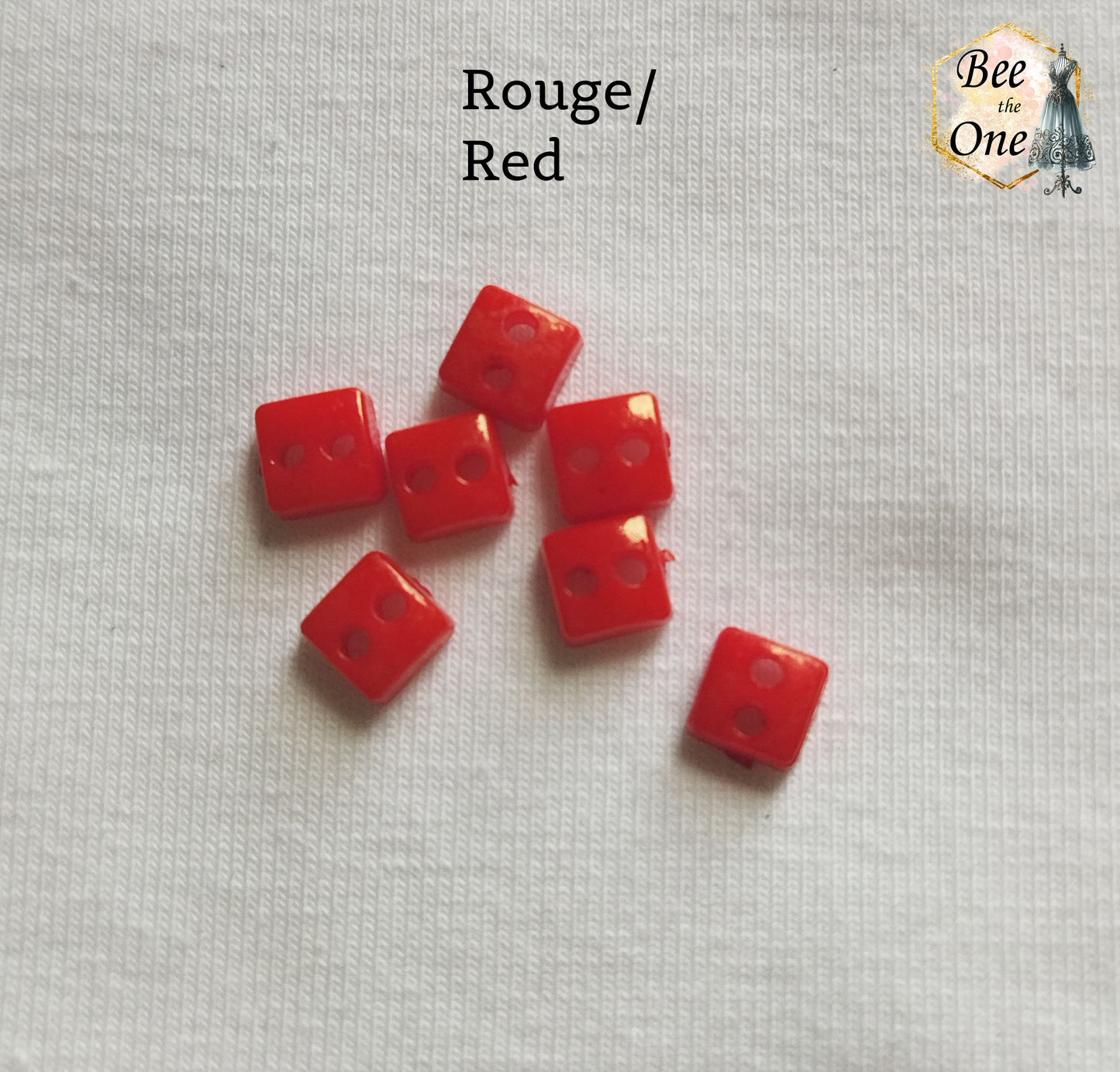 Mini Bouton Carré en plastique - 5 mm - 12 coloris disponibles