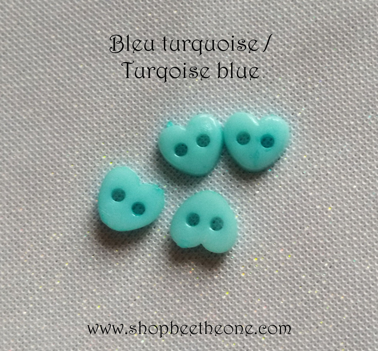 Mini Bouton Coeur en plastique - 6 mm - 12 coloris disponibles