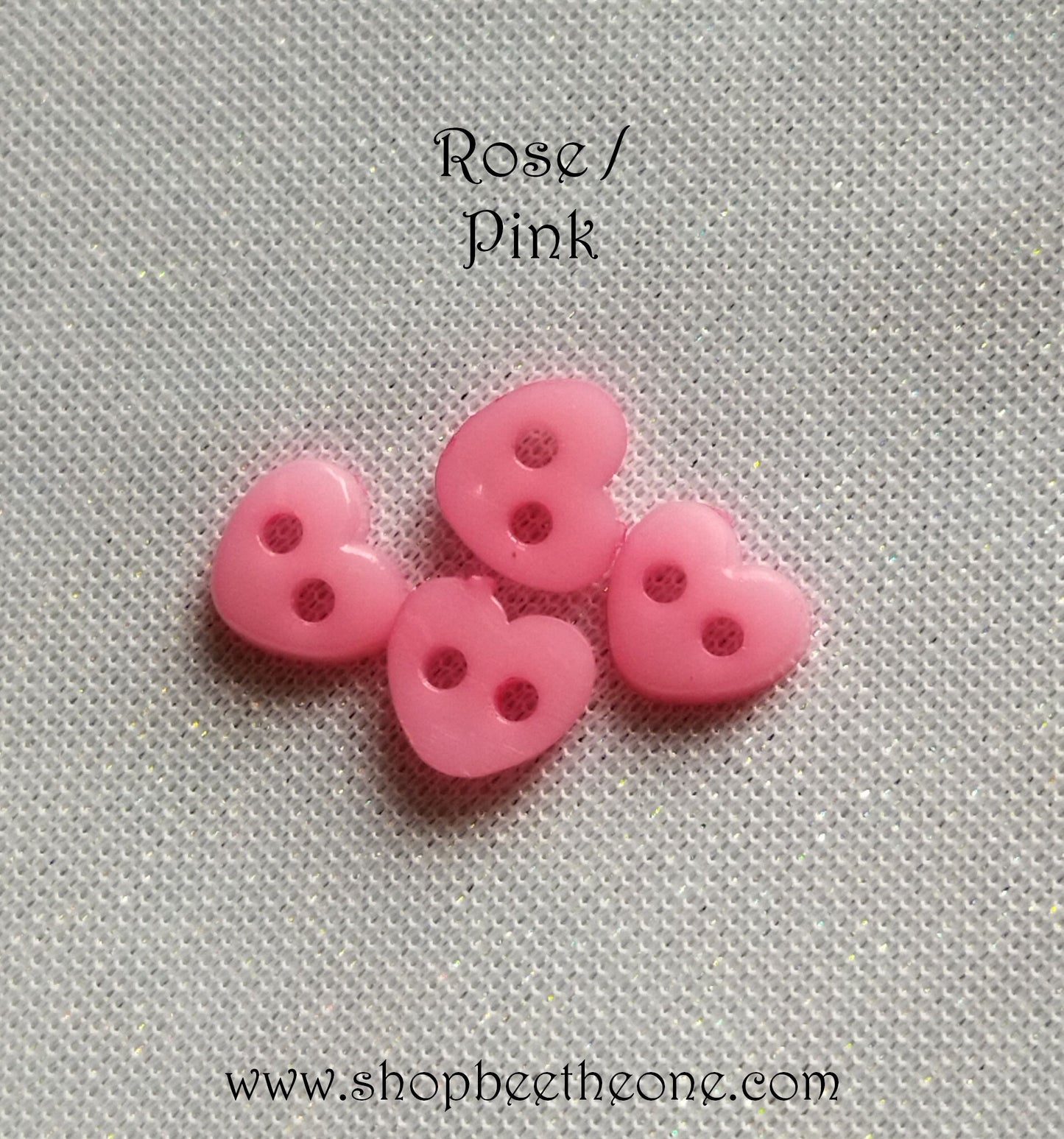 Mini Bouton Coeur en plastique - 6 mm - 12 coloris disponibles