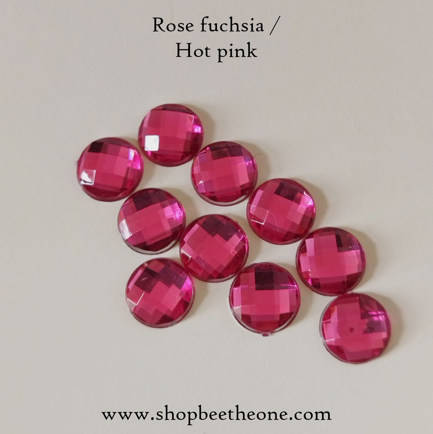 Cabochon strass demi-perle rond à facettes - 10 mm - 15 coloris