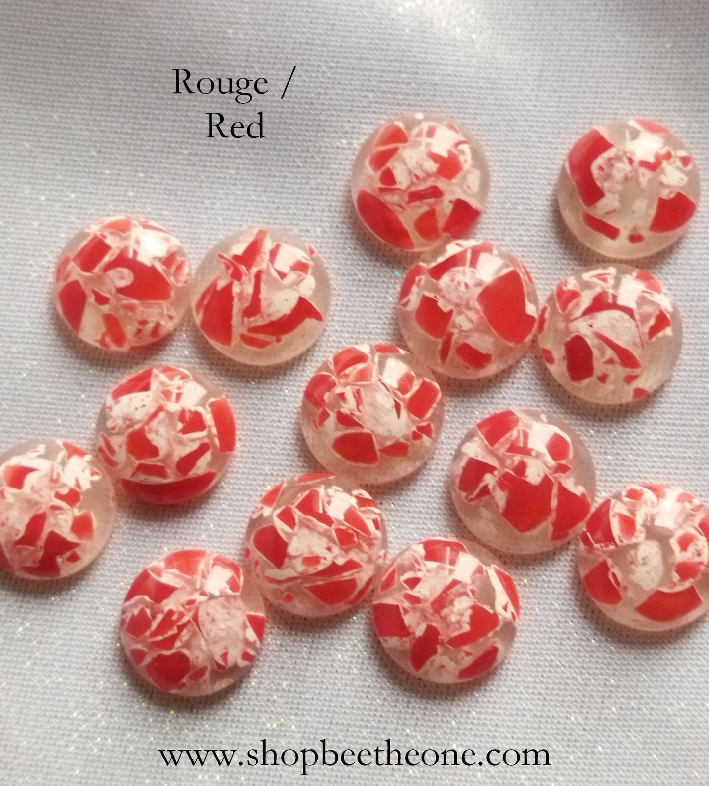 Cabochon rond demi-perle effet craquelures colorées - 12 mm - 6 coloris