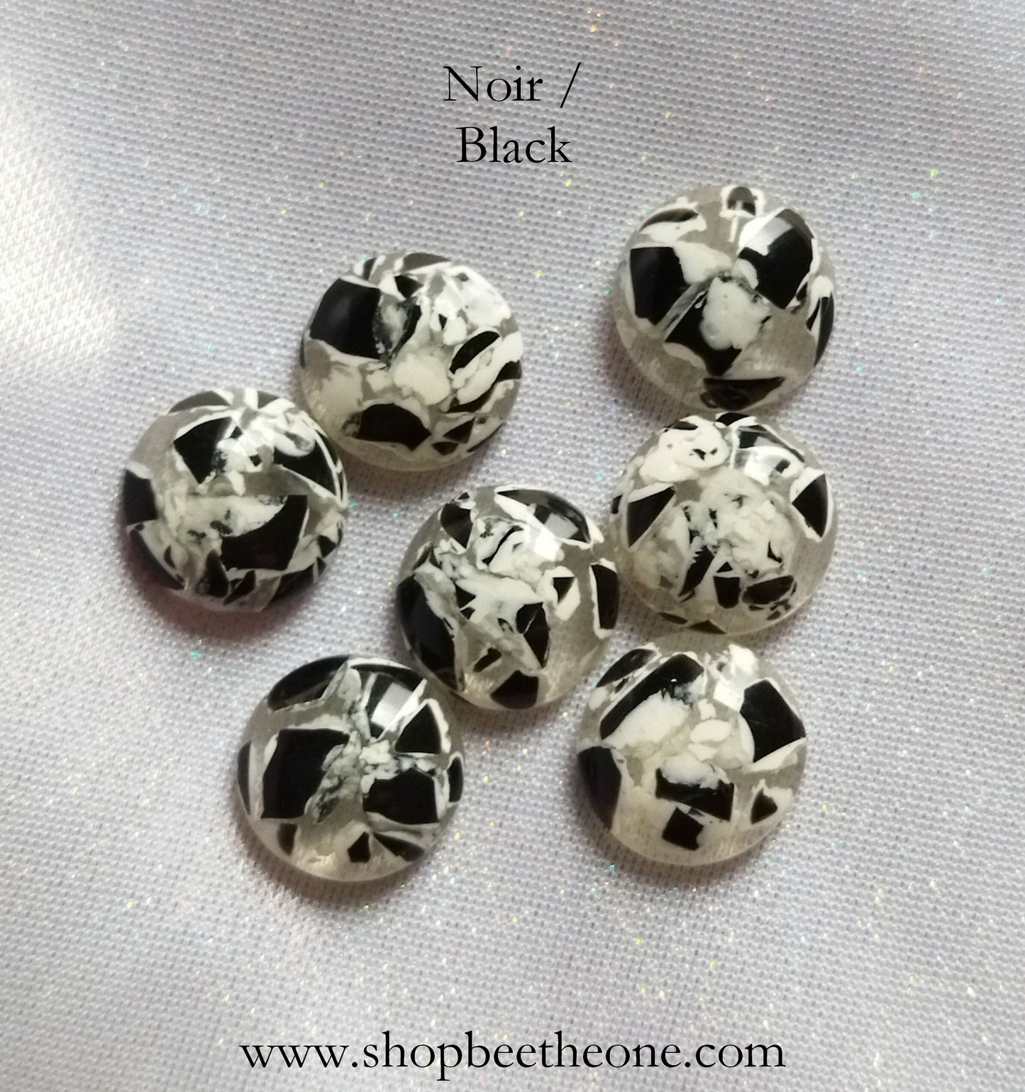 Cabochon rond demi-perle effet craquelures colorées - 12 mm - 6 coloris