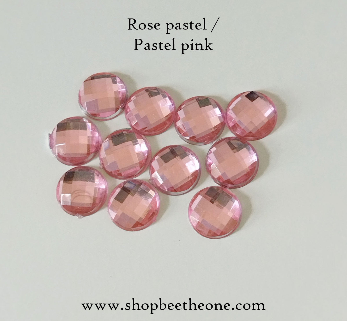 Cabochon strass demi-perle rond à facettes - 10 mm - 15 coloris