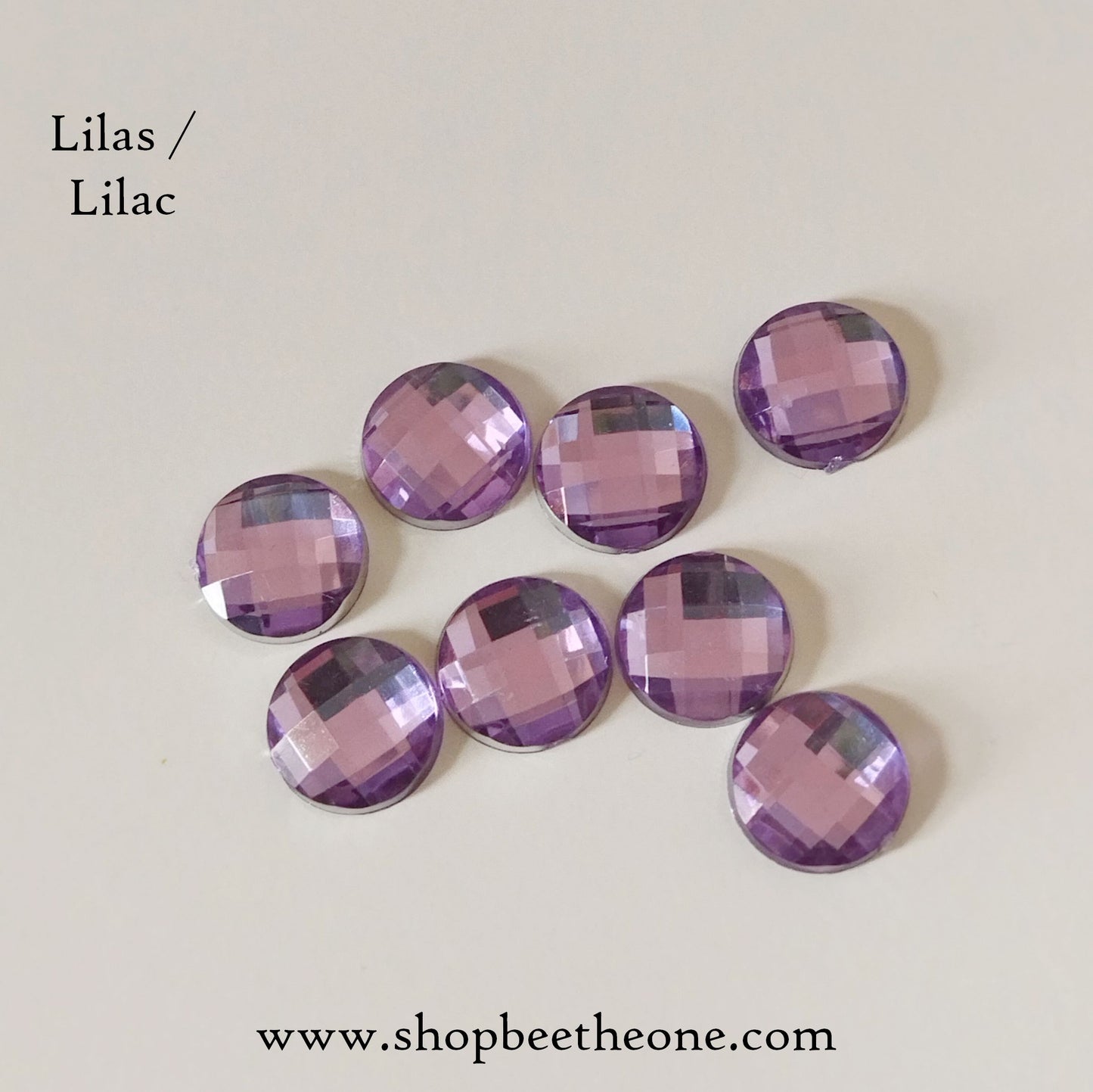 Cabochon strass demi-perle rond à facettes - 10 mm - 15 coloris