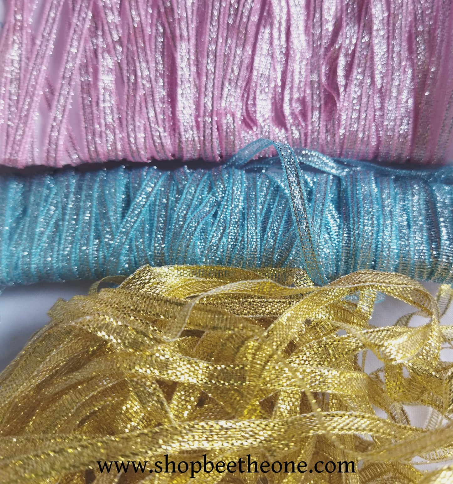 Ruban fantaisie organza bicolore brillant - 5 mm x 1 m - 3 coloris