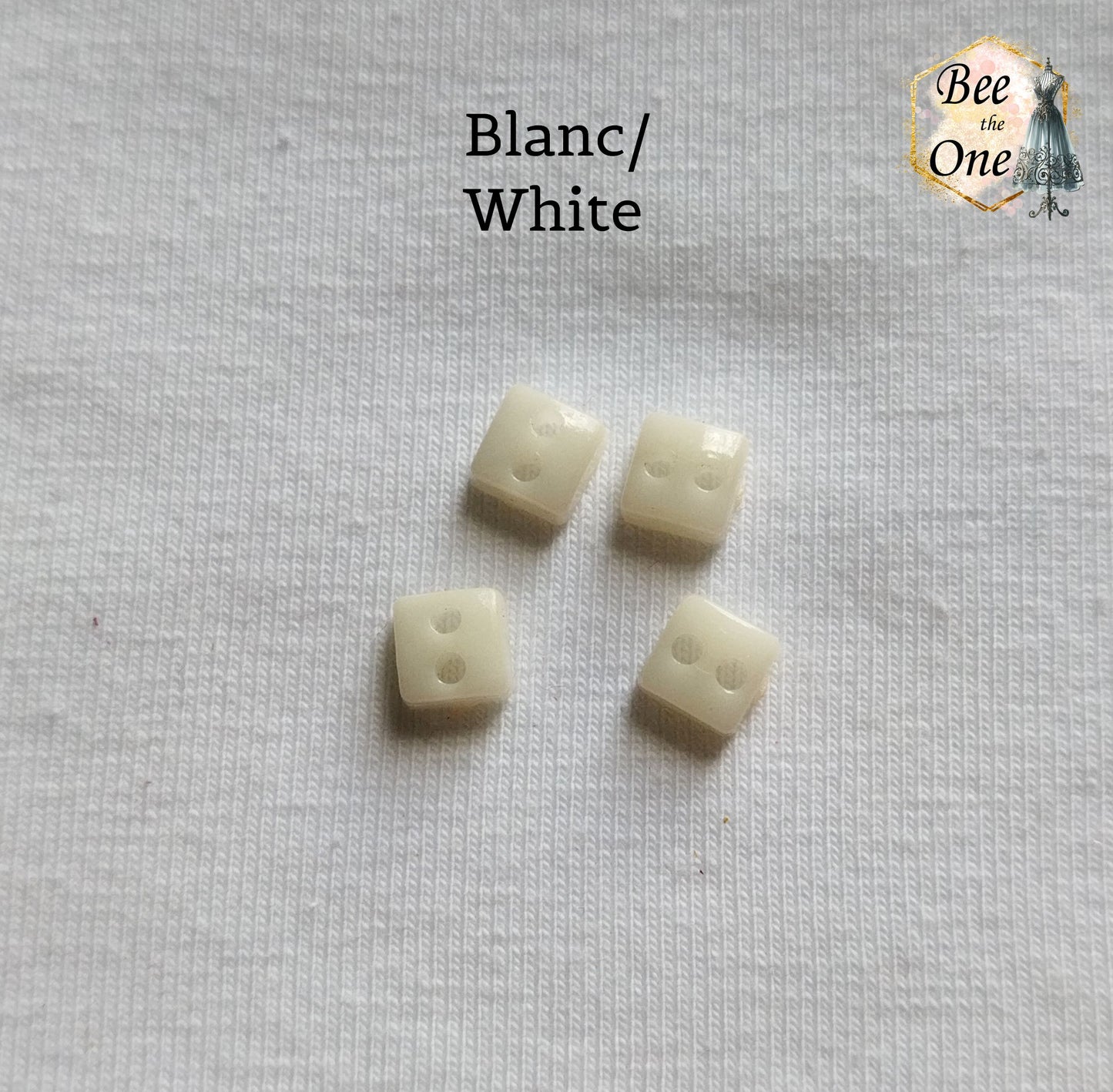 Mini Bouton Carré en plastique - 5 mm - 12 coloris disponibles