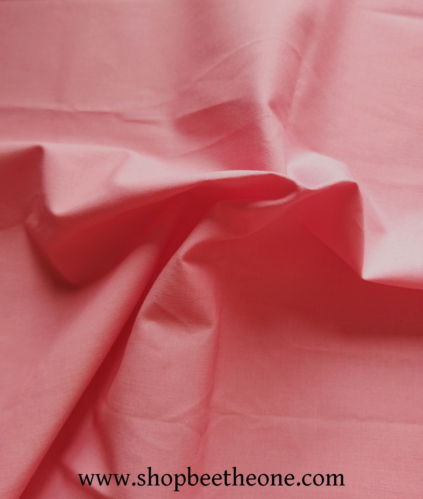 Coupon de popeline coton - 50 x 50 cm - rose pastèque