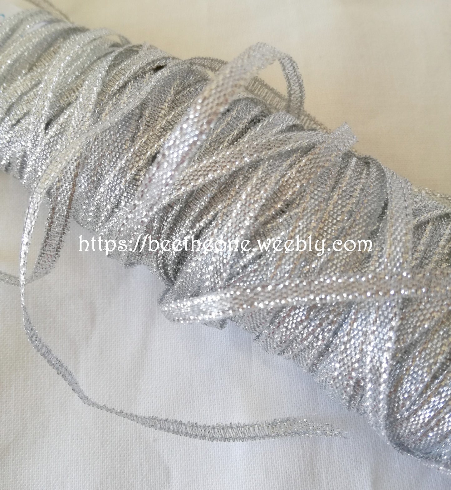 Ruban fantaisie organza bicolore brillant - 3 mm x 1 m - Doré ou argenté
