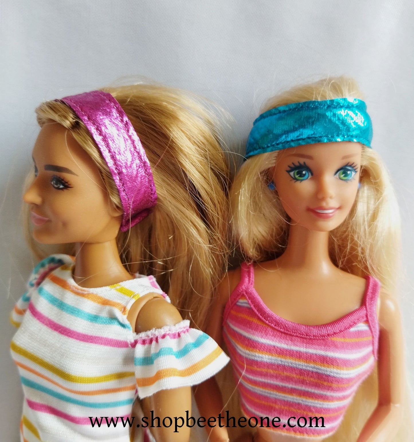 Bandeau de tête brillant et gaufré pour poupées Barbie - 2 coloris - Collection Basic - par Bee the One