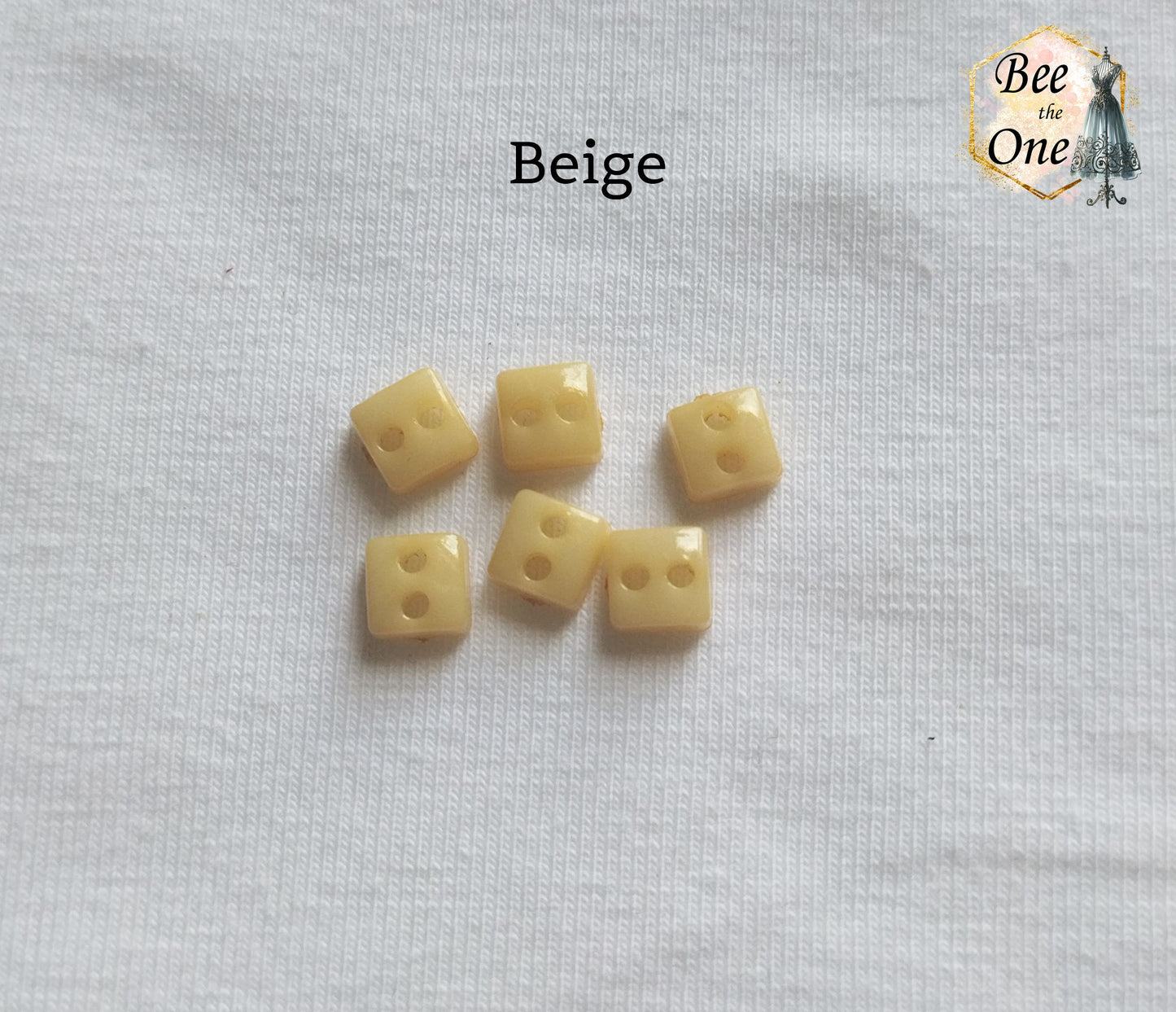 Mini Bouton Carré en plastique - 5 mm - 12 coloris disponibles