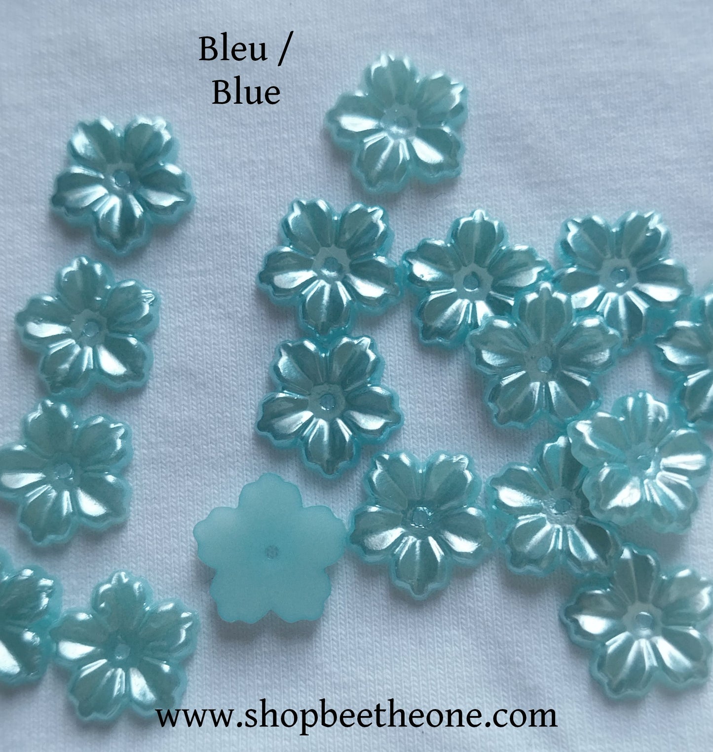 Perle intercalaire rondelle Fleur nacrée - 12 mm - 11 coloris