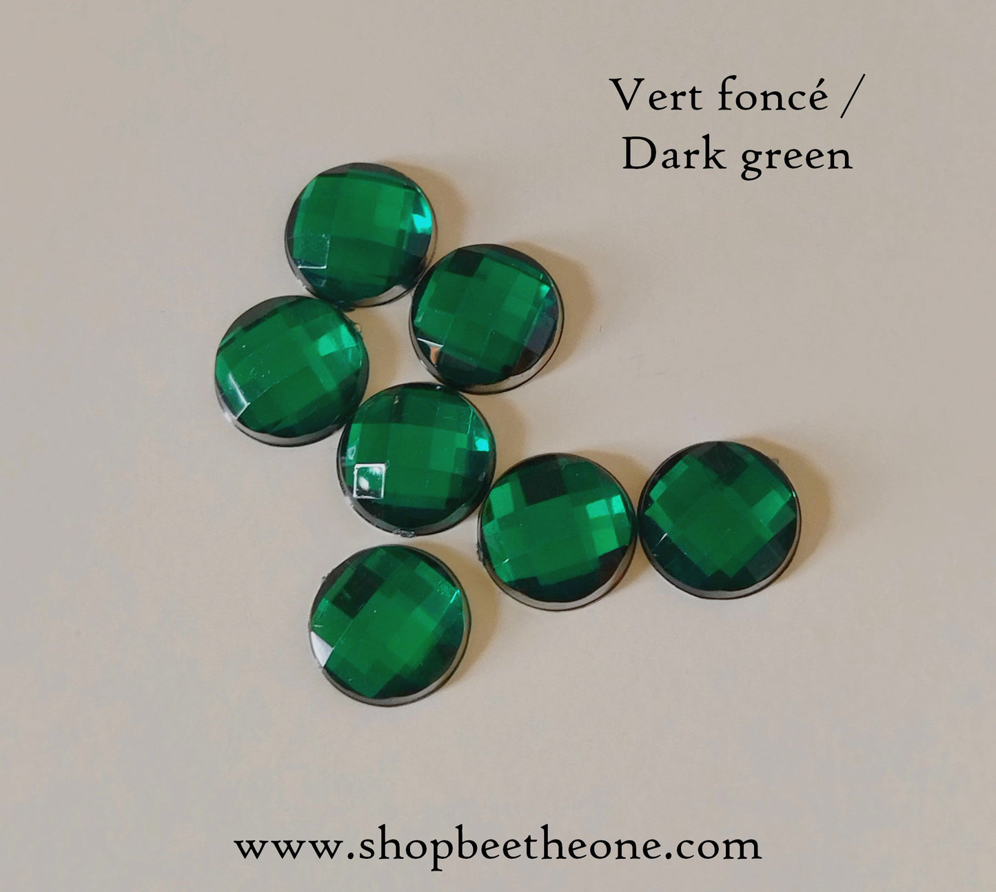 Cabochon strass demi-perle rond à facettes - 10 mm - 15 coloris