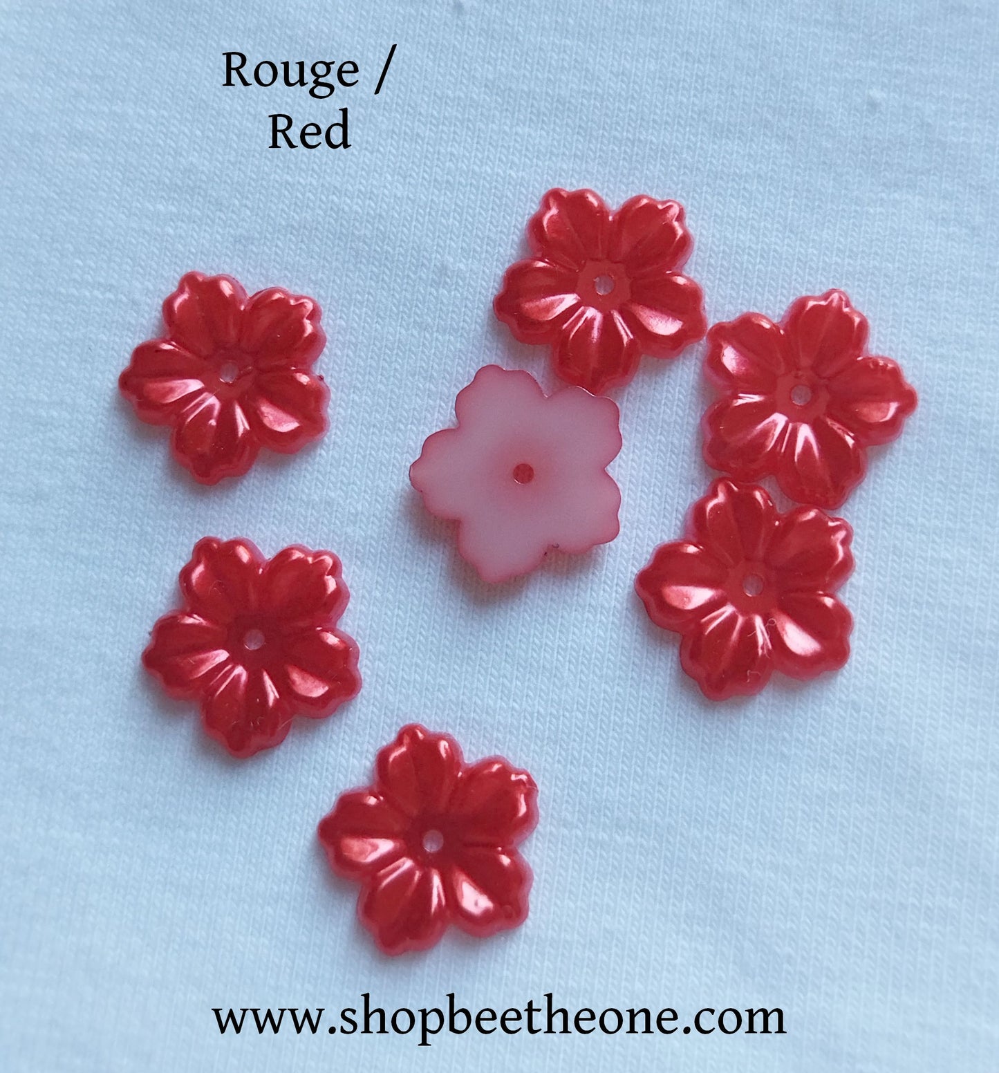Perle intercalaire rondelle Fleur nacrée - 12 mm - 11 coloris