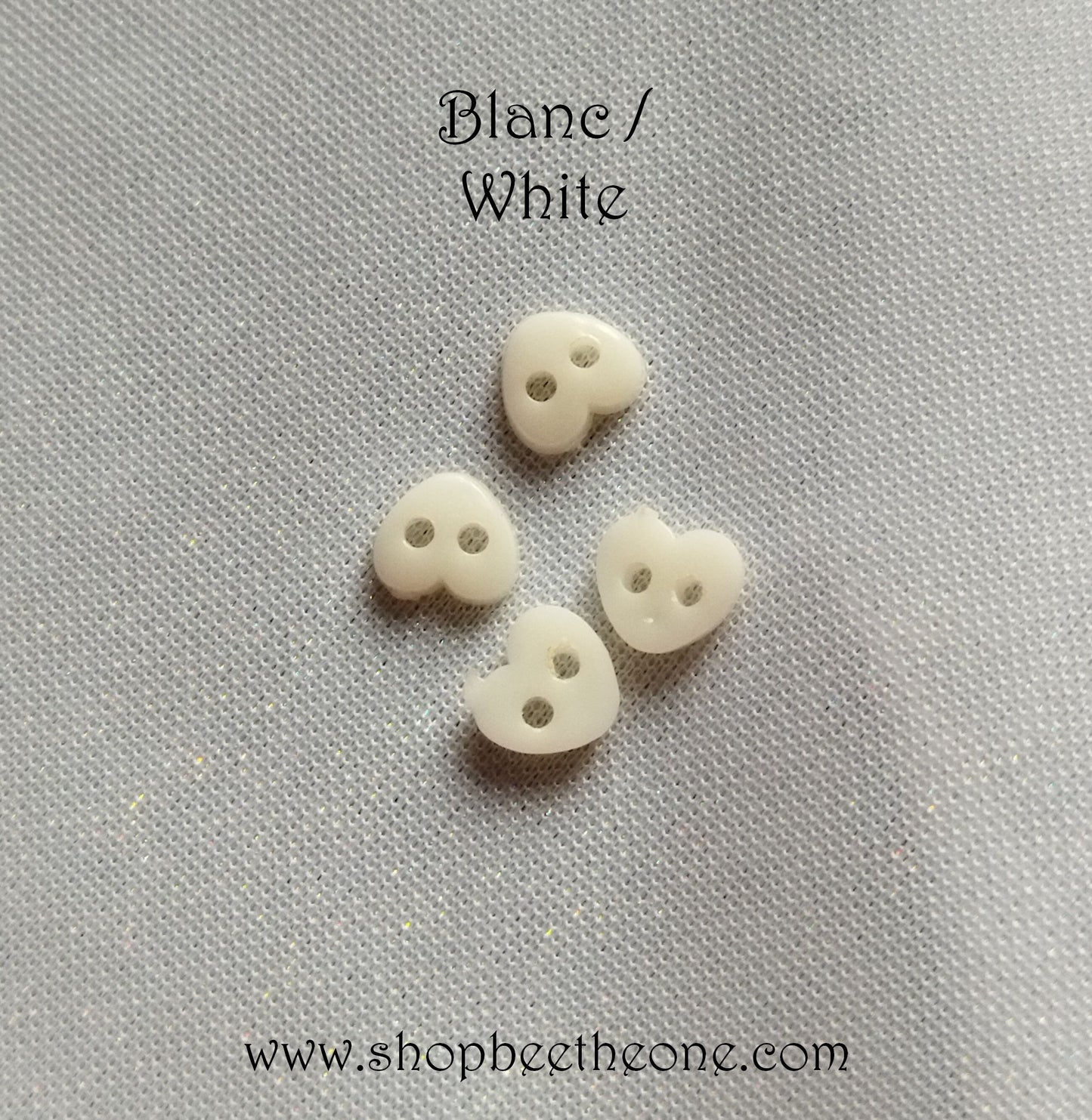 Mini Bouton Coeur en plastique - 6 mm - 12 coloris disponibles