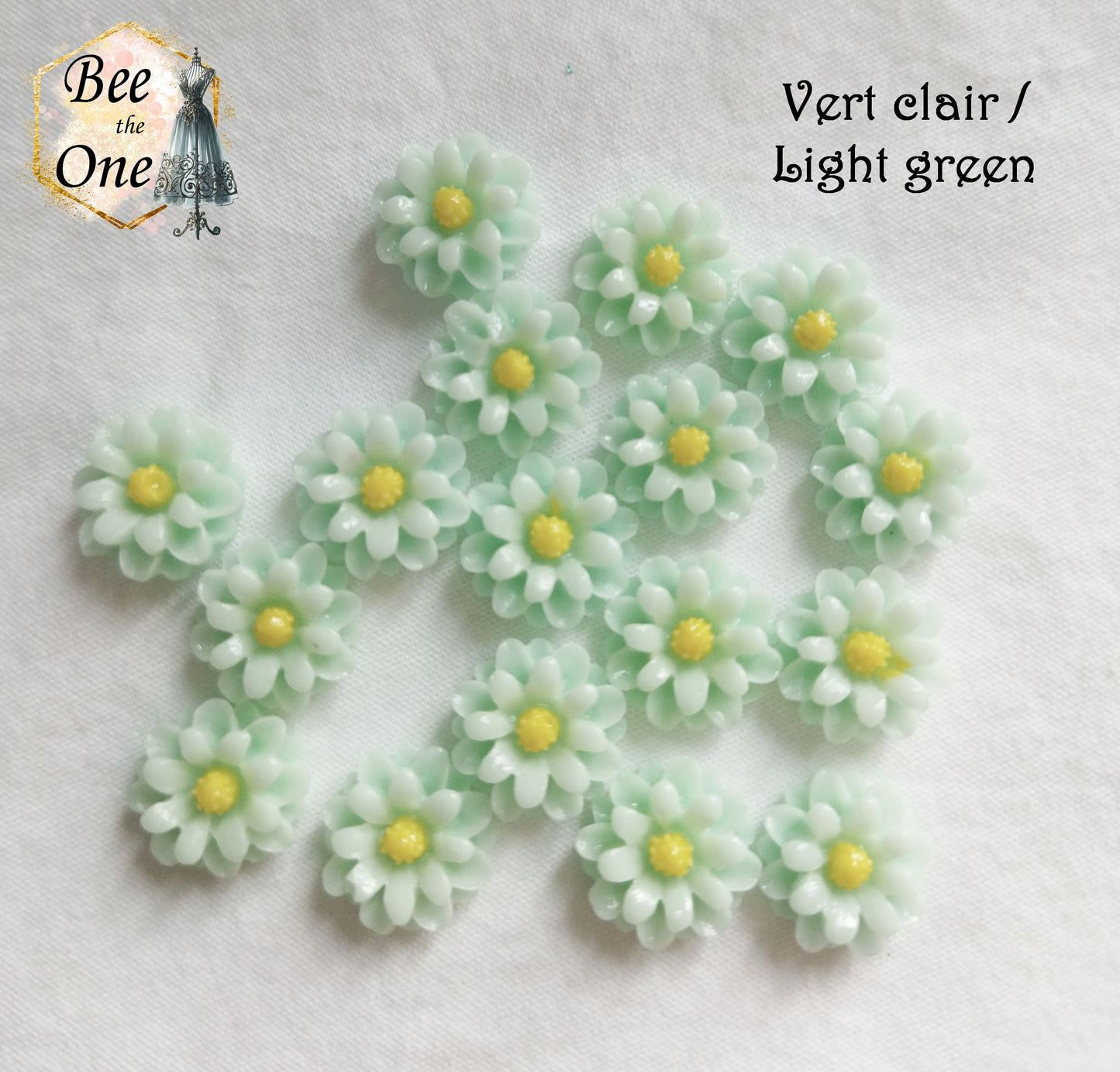 Cabochon plat "Petite Fleur colorée" pour embellissement ou miniature - 12 mm - 6 couleurs