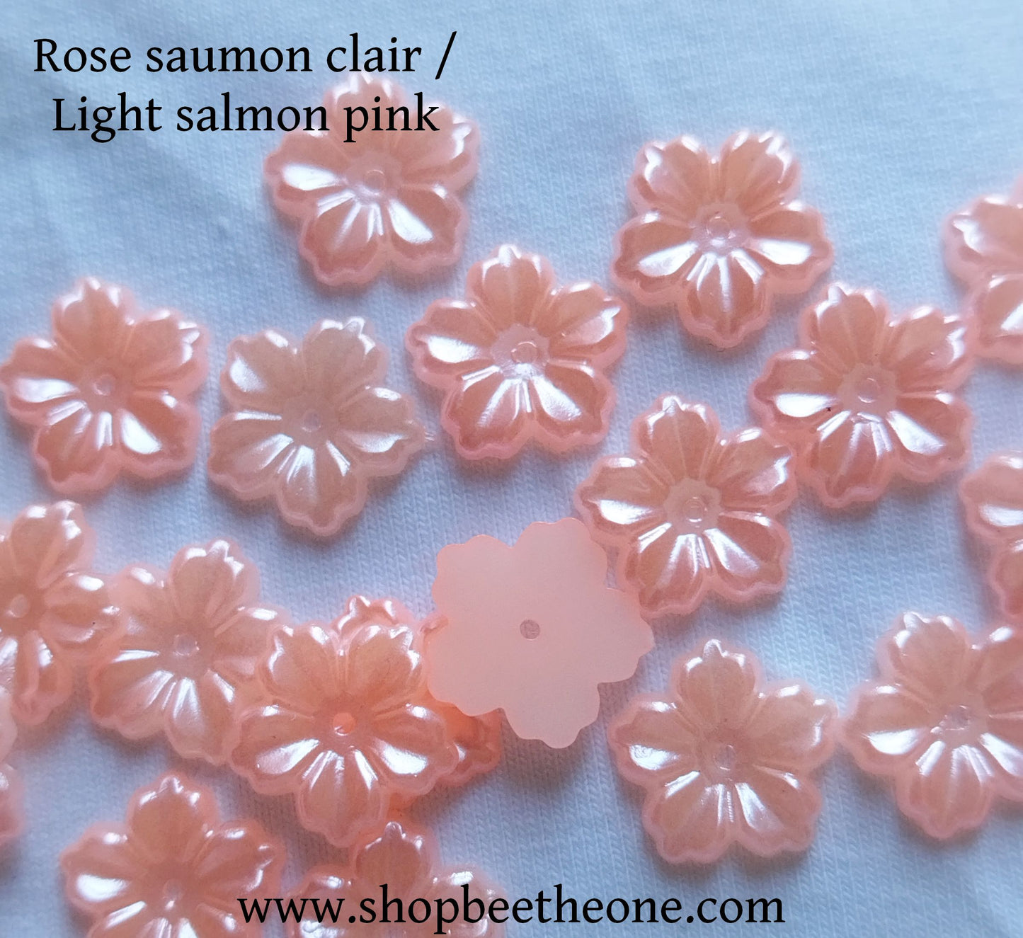 Perle intercalaire rondelle Fleur nacrée - 12 mm - 11 coloris
