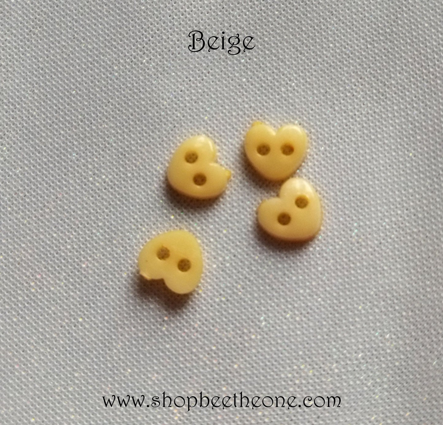 Mini Bouton Coeur en plastique - 6 mm - 12 coloris disponibles