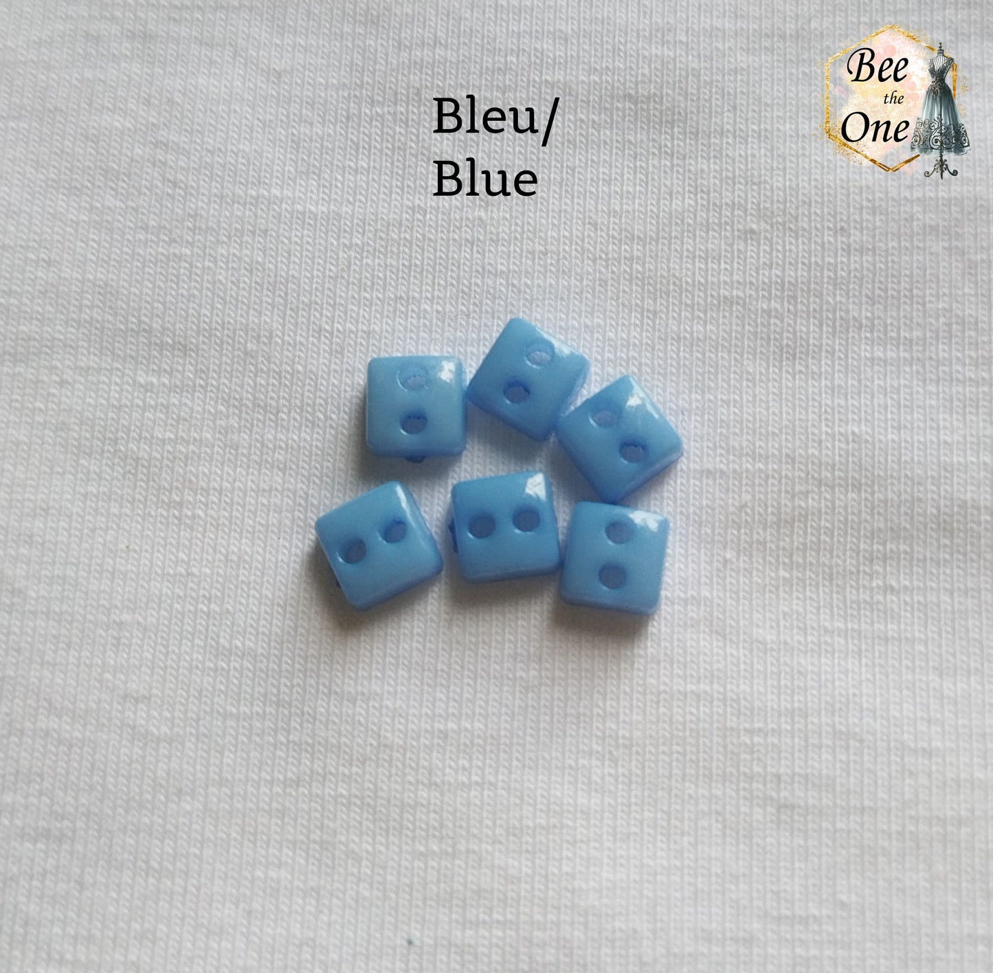 Mini Bouton Carré en plastique - 5 mm - 12 coloris disponibles