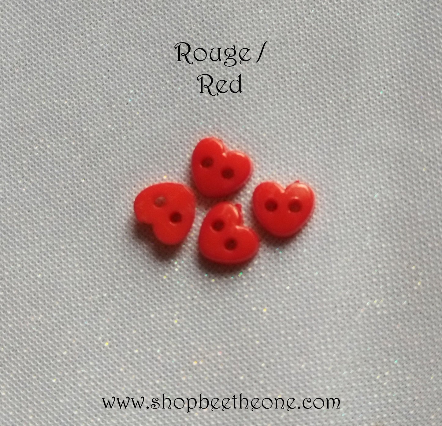 Mini Bouton Coeur en plastique - 6 mm - 12 coloris disponibles